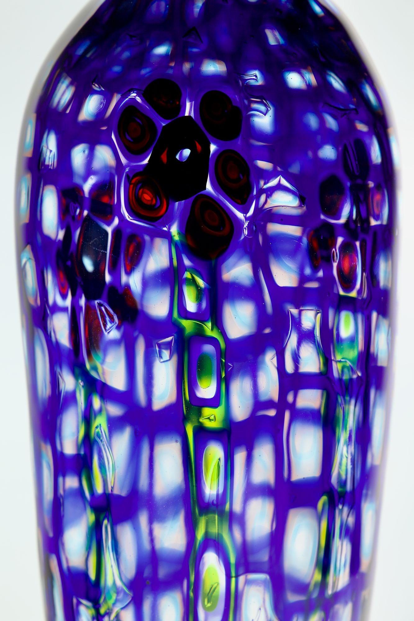Fine XX secolo Vaso in vetro di Murano con Murano Romane. Design floreale, stile Ercole Barovier in vendita