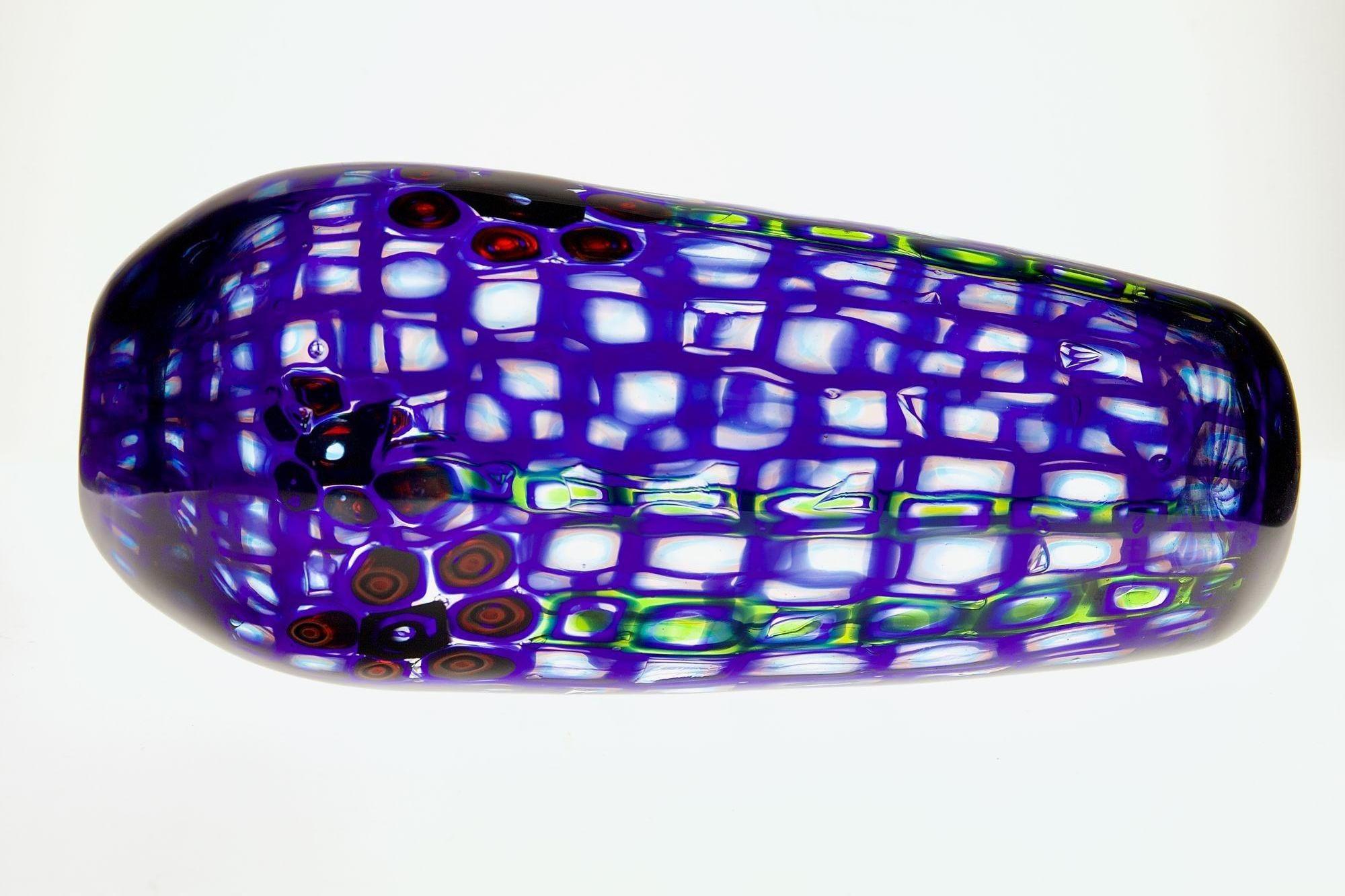 Vaso in vetro di Murano con Murano Romane. Design floreale, stile Ercole Barovier in vendita 2