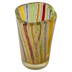 Murano Glass Vase, Zanfirico Latticino
