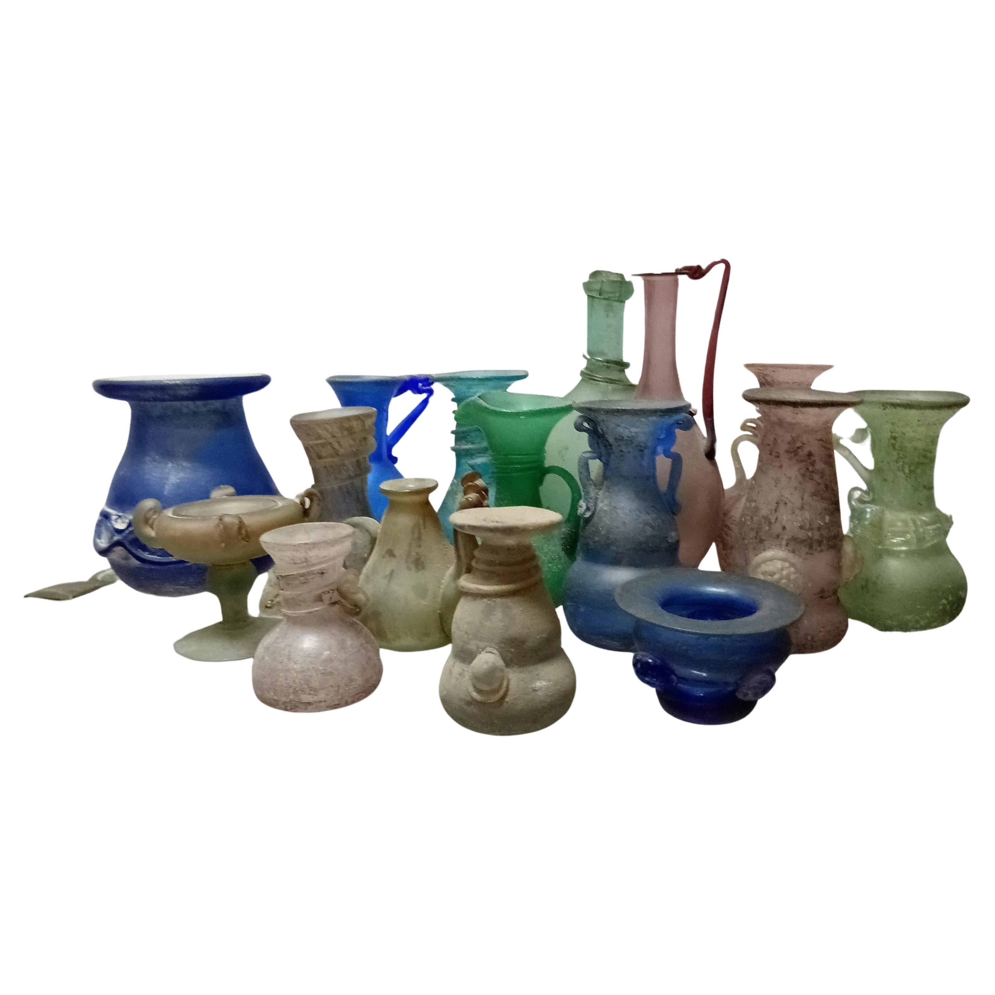 Murano Glass Vases from Seguso, Italy, Set of 16 For Sale