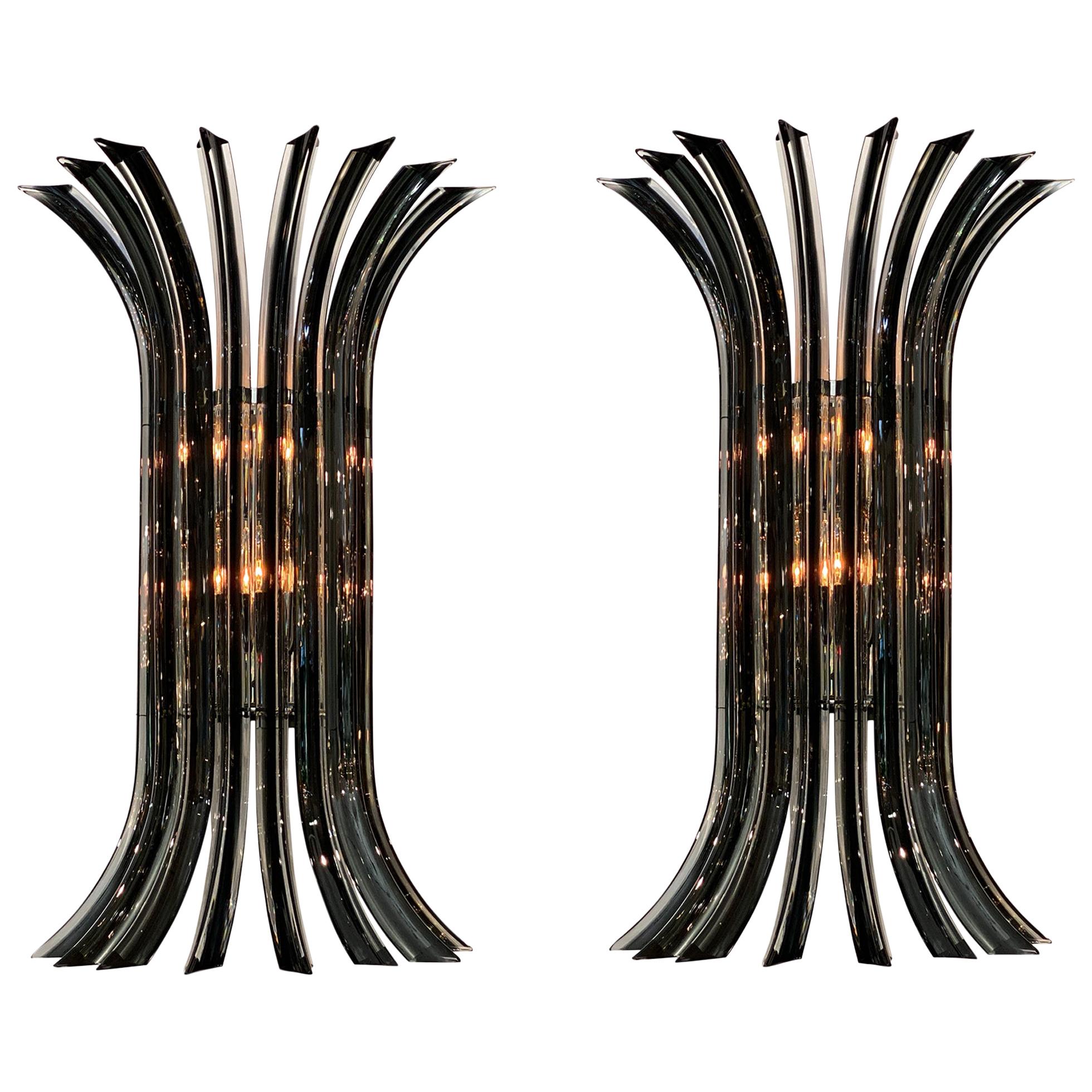 Murano Glass Venini Curved Sconces For Sale