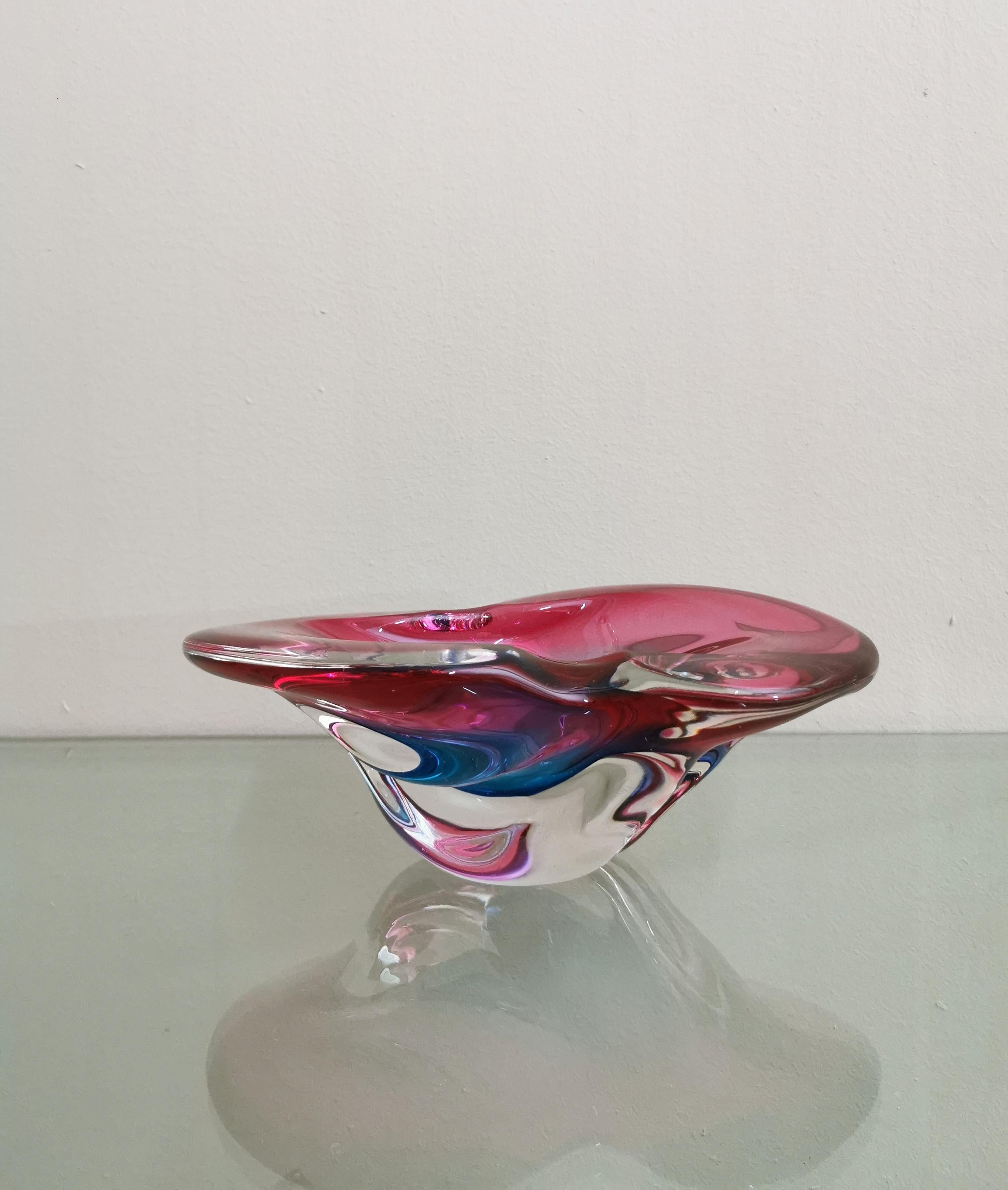 Murano Glass Vide-Poche Decorative Object Attributed to Flavio Poli Midcentury In Good Condition For Sale In Palermo, IT