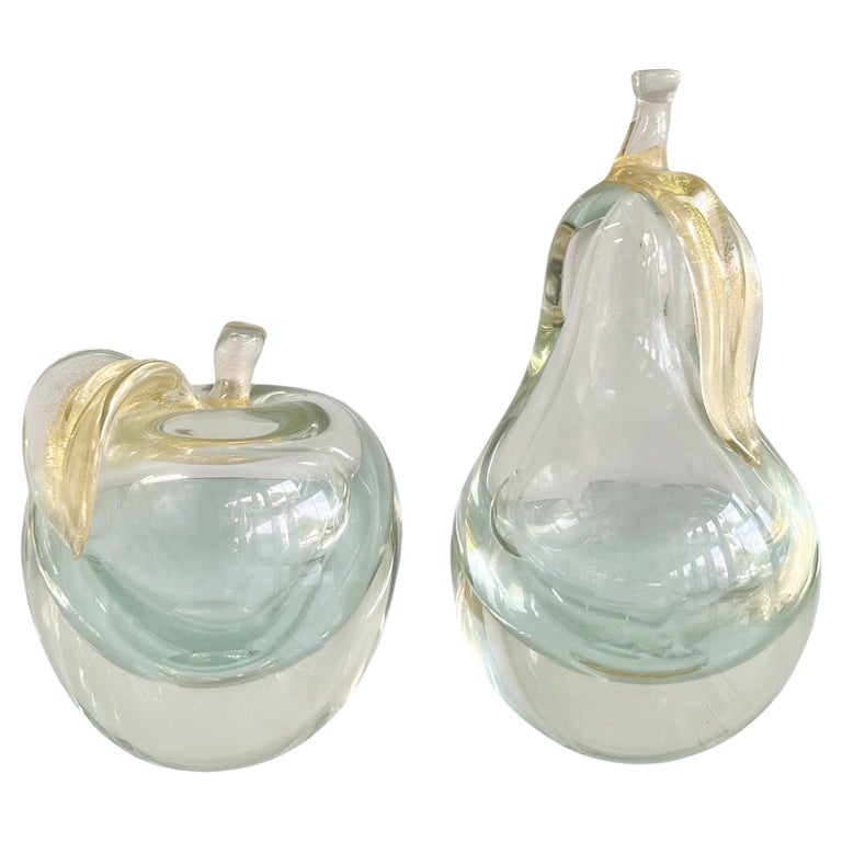 Murano Glass Vintage Apple and Pear Bookends at 1stDibs