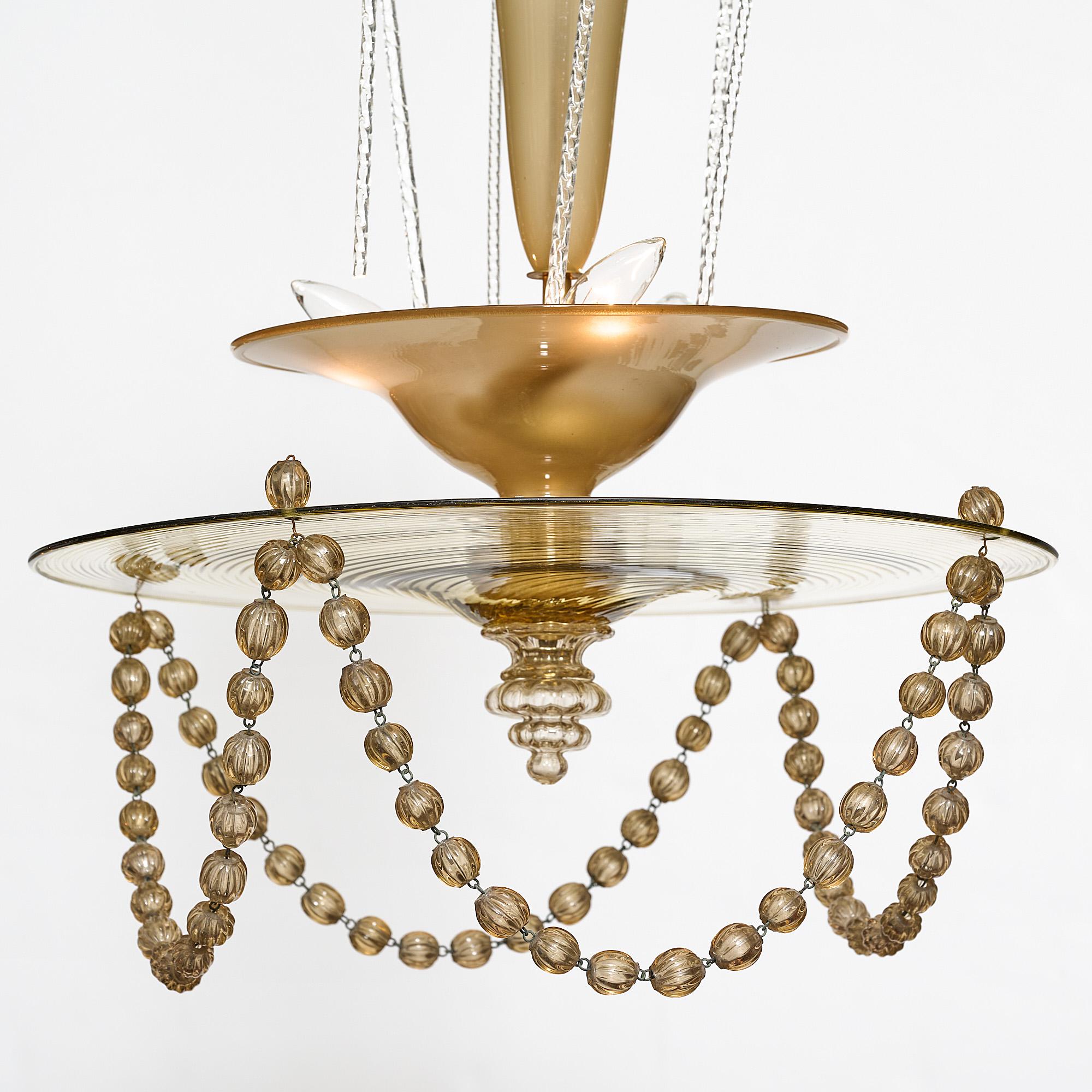 Mid-Century Modern Murano Glass Vintage Chandelier For Sale