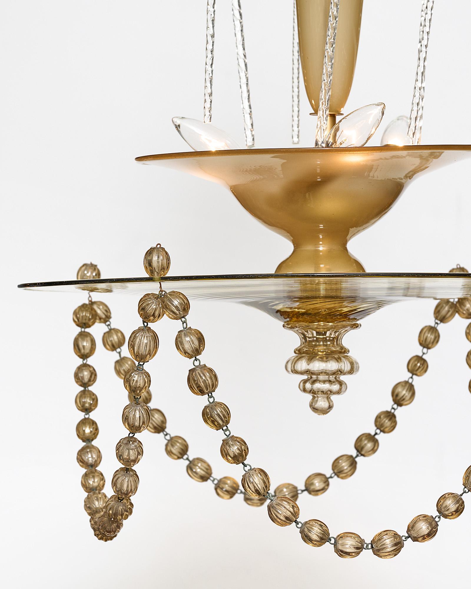 Murano Glass Vintage Chandelier In Good Condition For Sale In Austin, TX