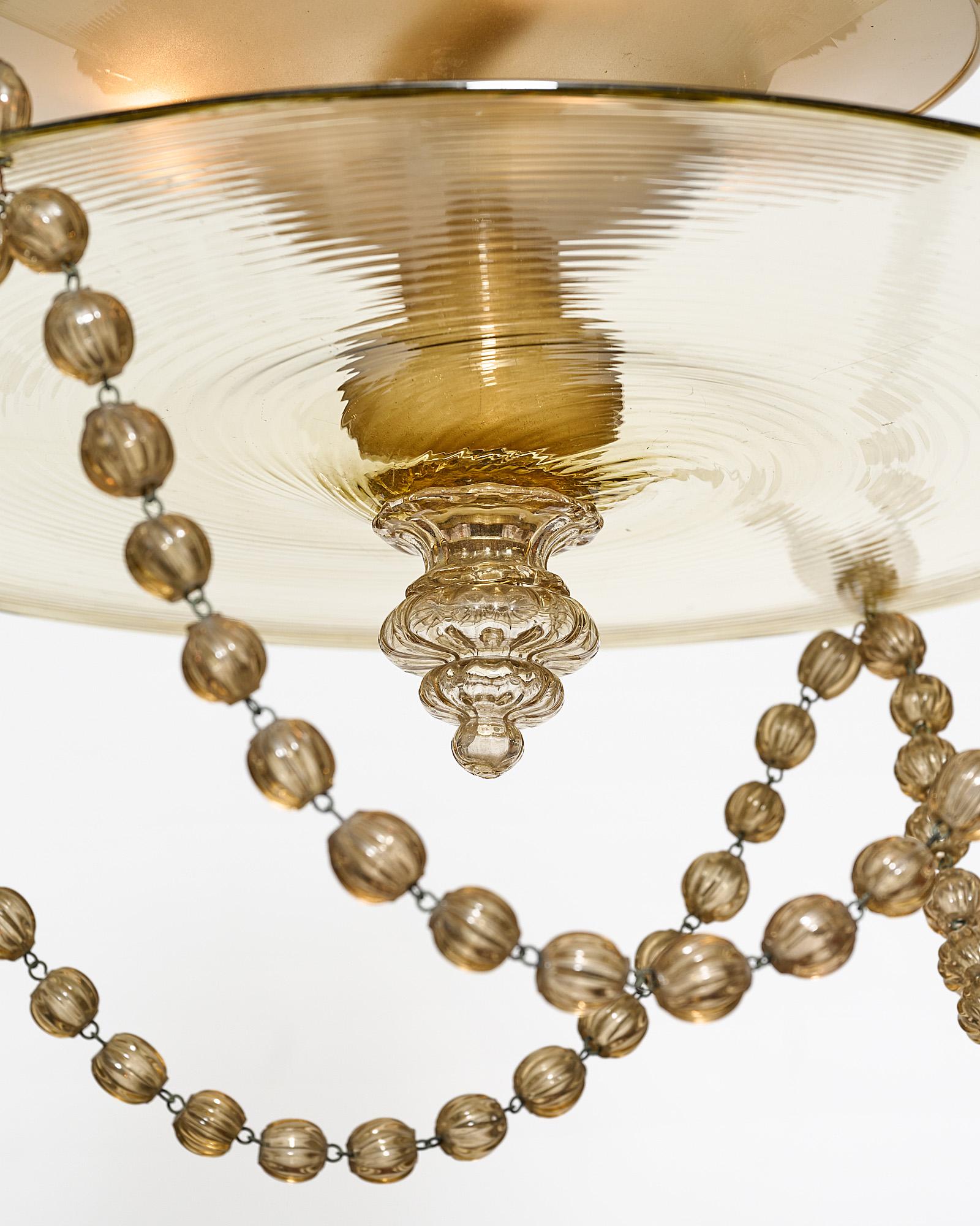 Mid-20th Century Murano Glass Vintage Chandelier For Sale