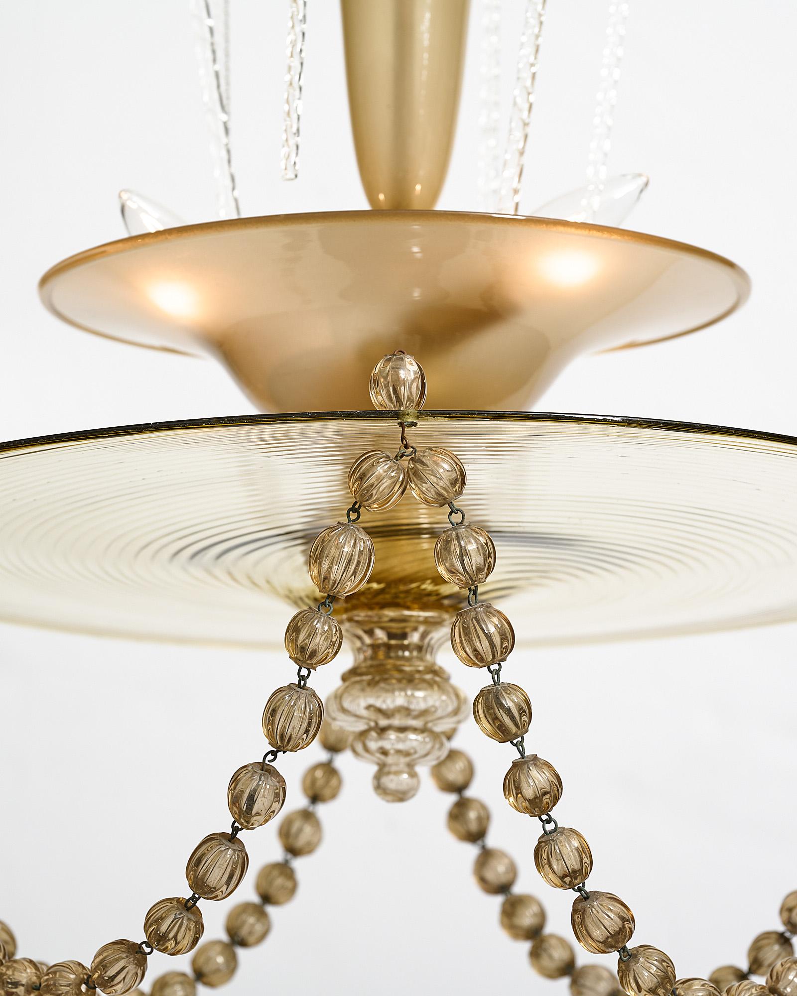 Murano Glass Vintage Chandelier For Sale 3