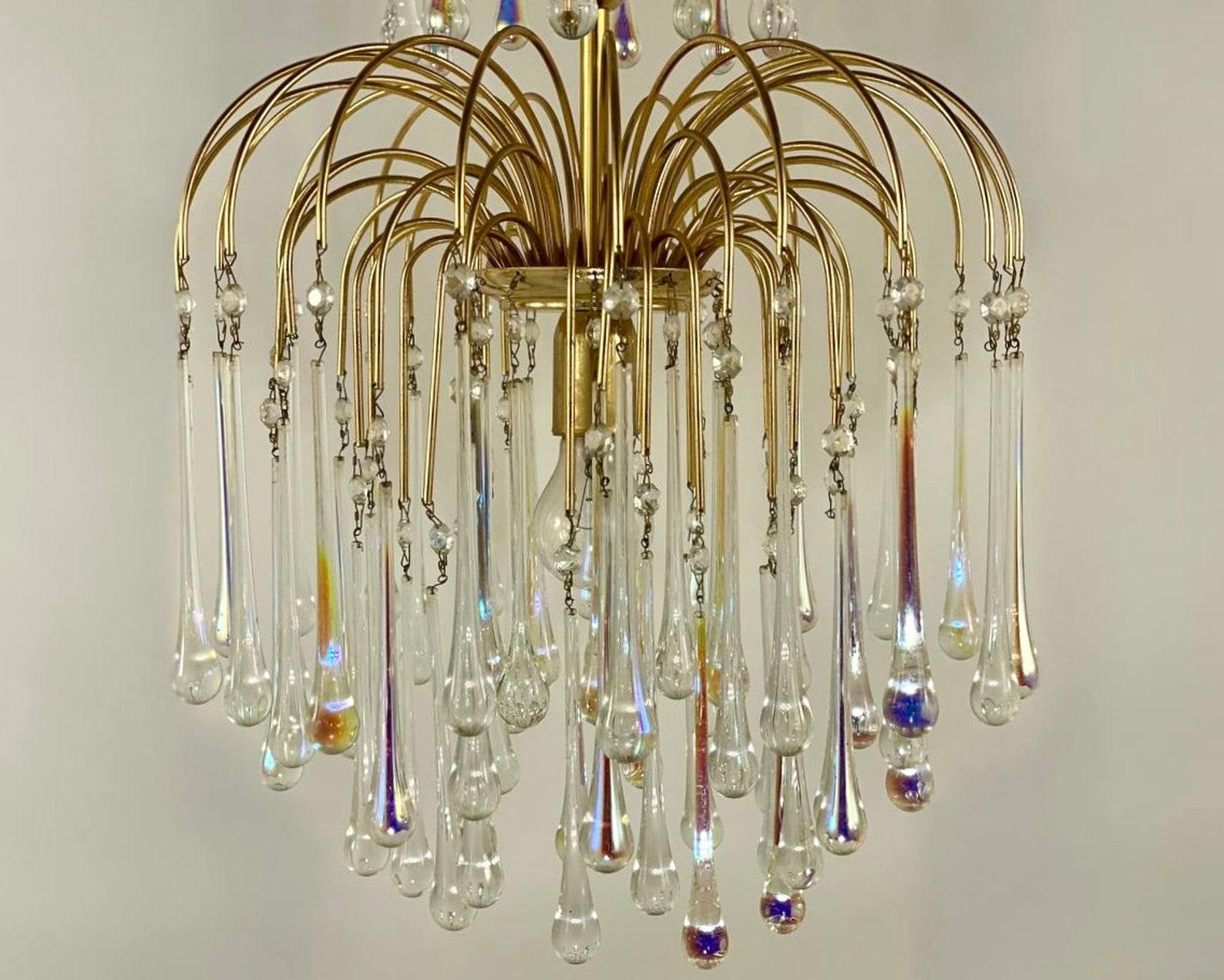Mid-Century Modern Murano Glass Vintage Designer Chandelier, Massive Belgium, 1970s For Sale