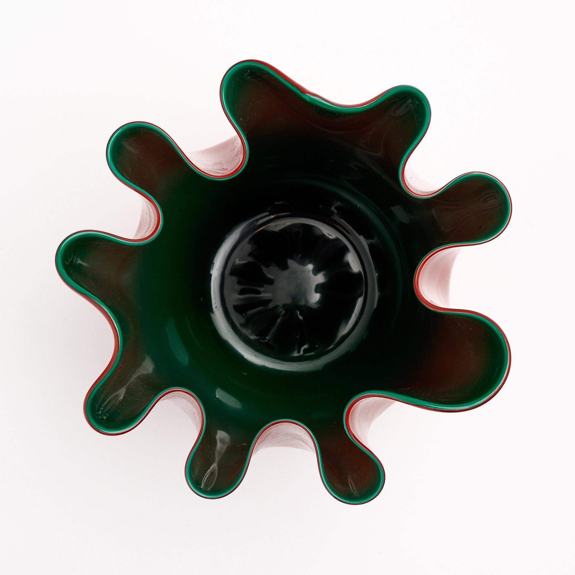 Fazzoletto-Vase aus Murano-Glas von Venini (Moderne der Mitte des Jahrhunderts) im Angebot