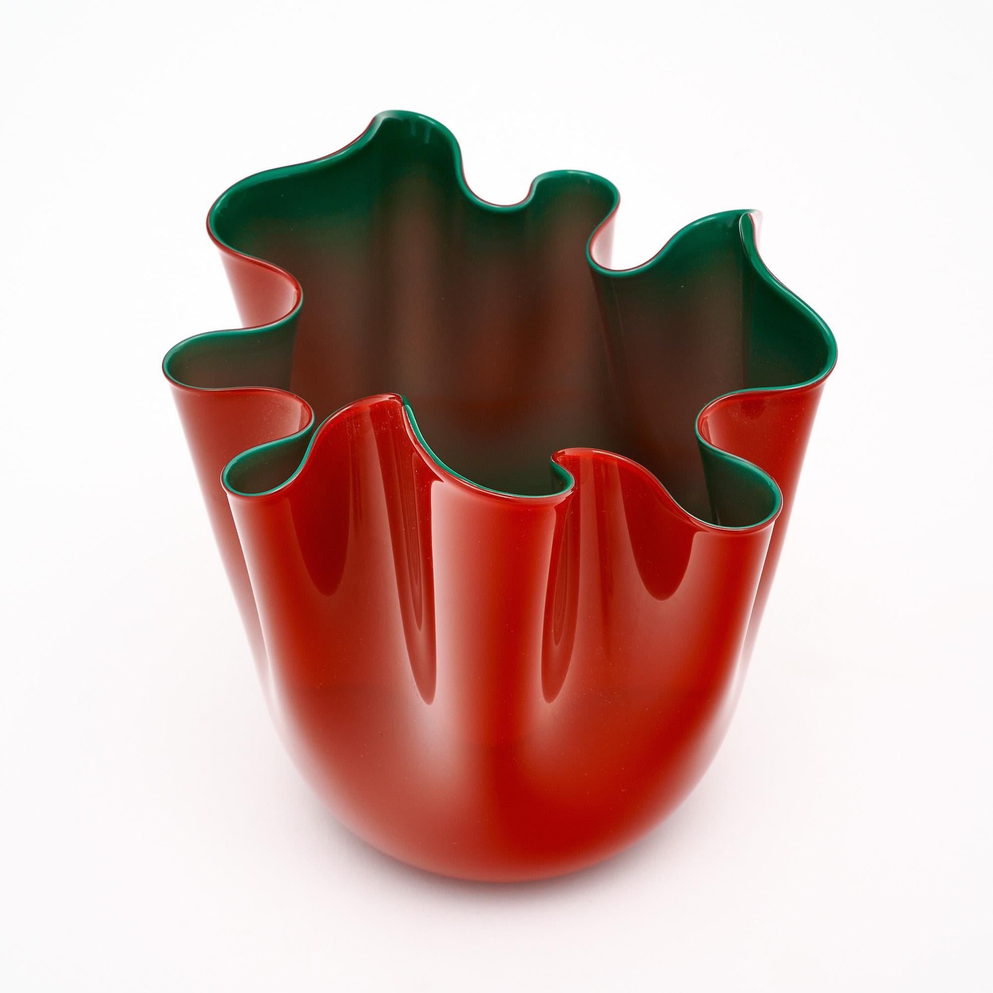 Fazzoletto-Vase aus Murano-Glas von Venini (Muranoglas) im Angebot