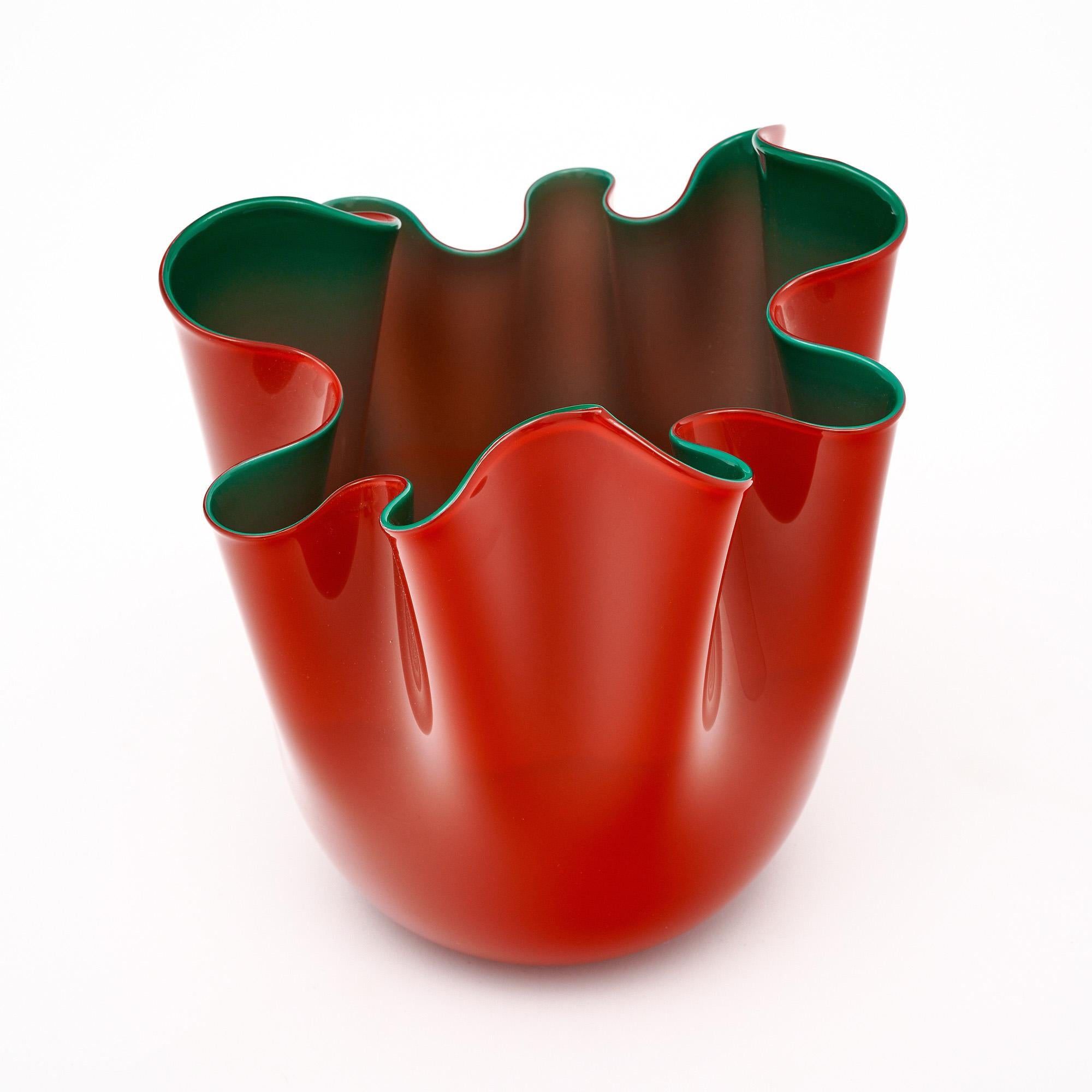 Fazzoletto-Vase aus Murano-Glas von Venini im Angebot 1