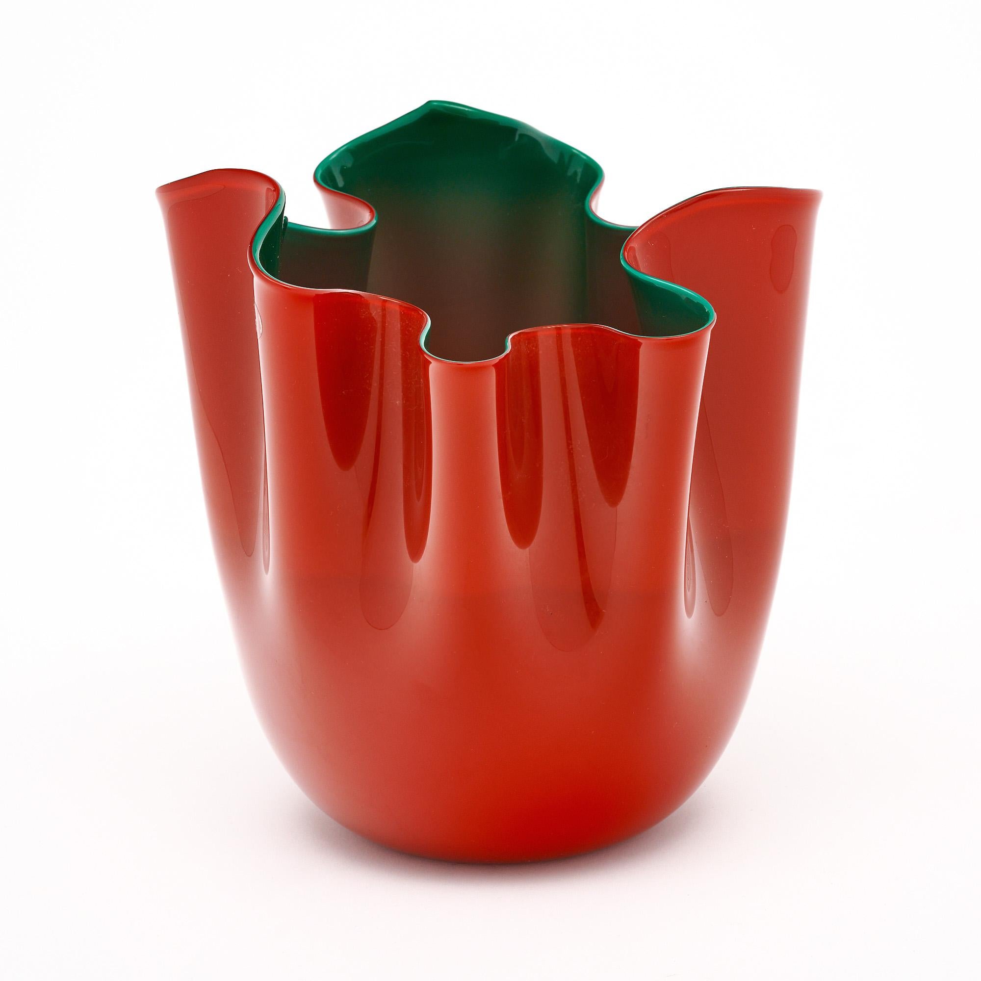 Fazzoletto-Vase aus Murano-Glas von Venini im Angebot 2