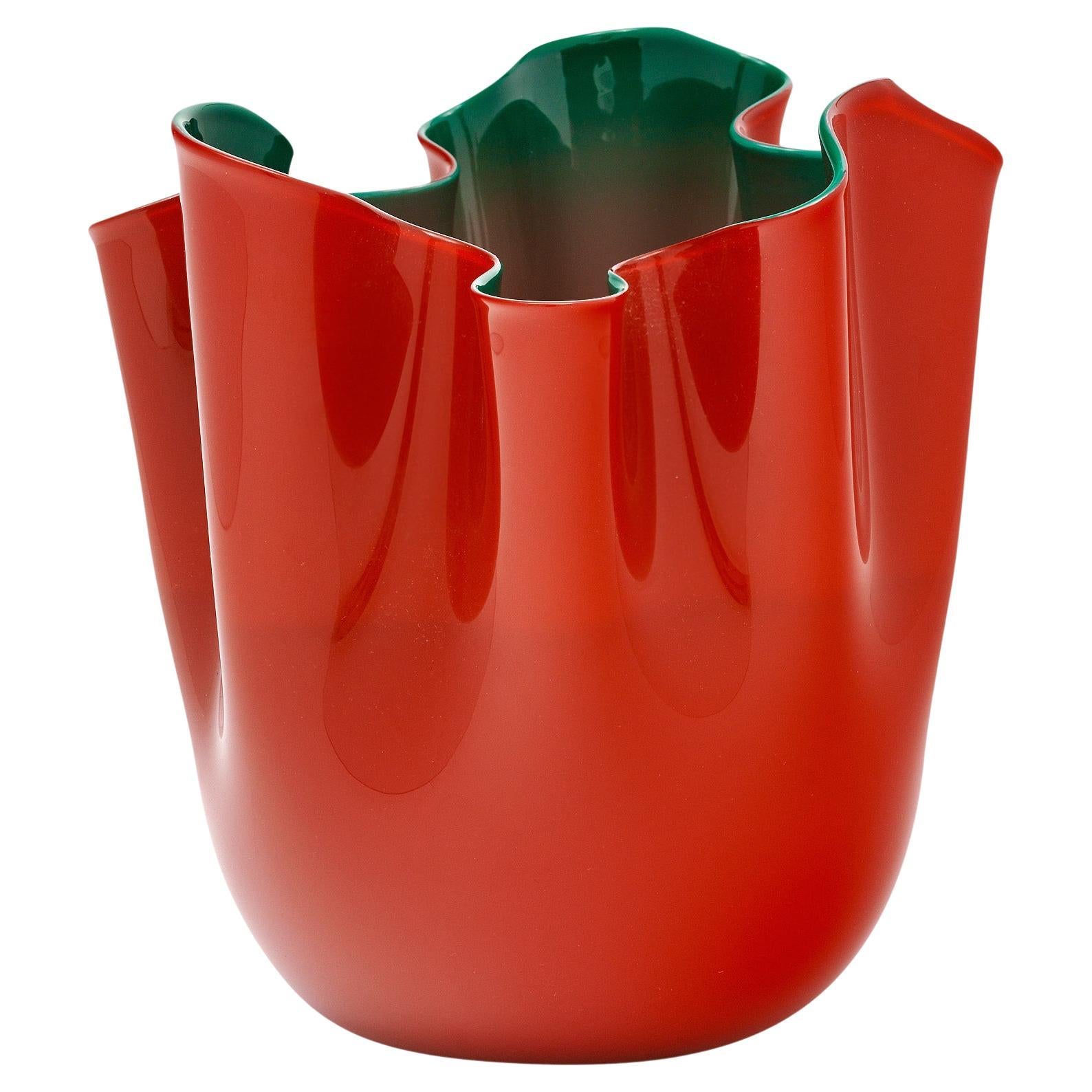 Vaso Fazzoletto di Venini, vetro di Murano, 1980