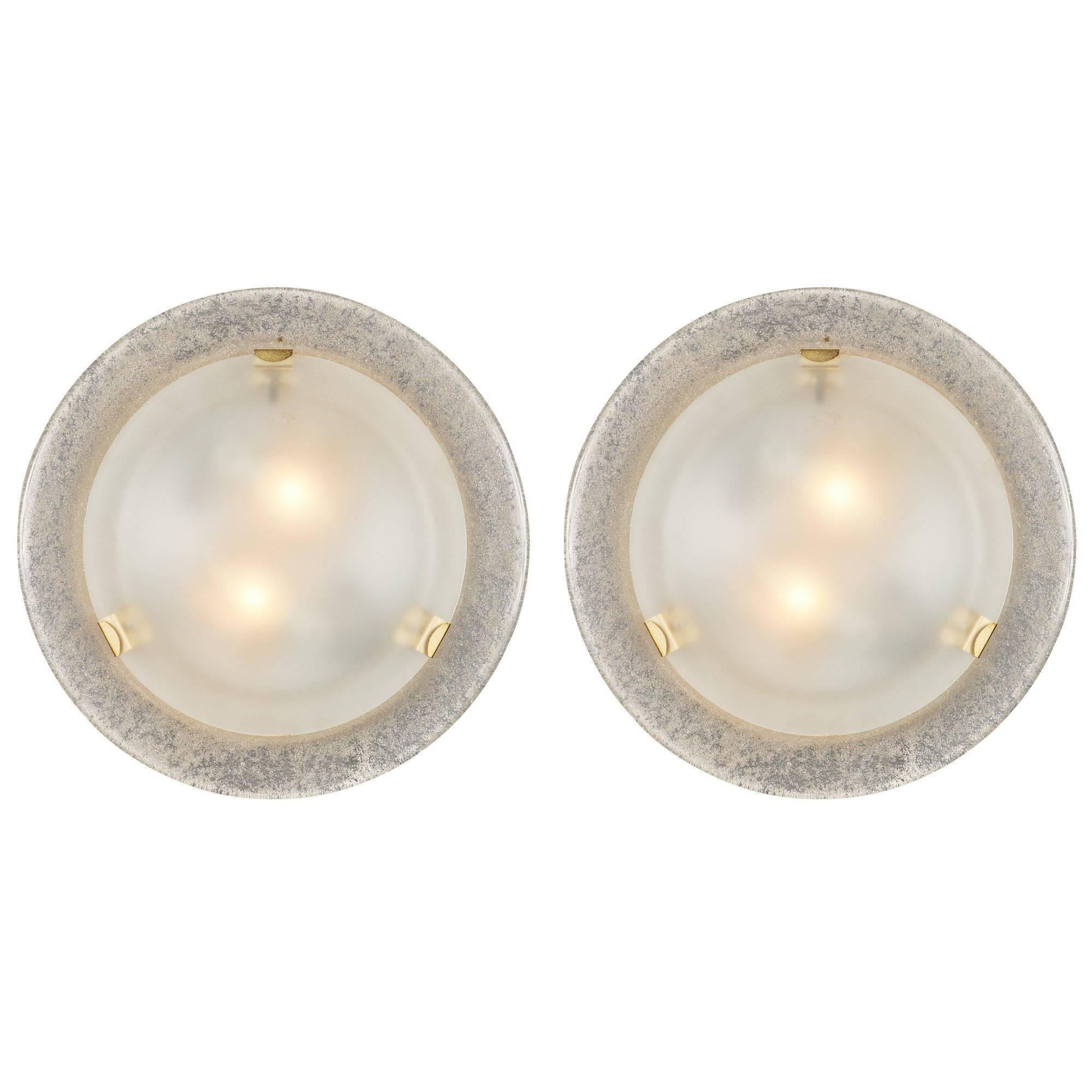 Murano Glass Vintage Round Wall Sconces