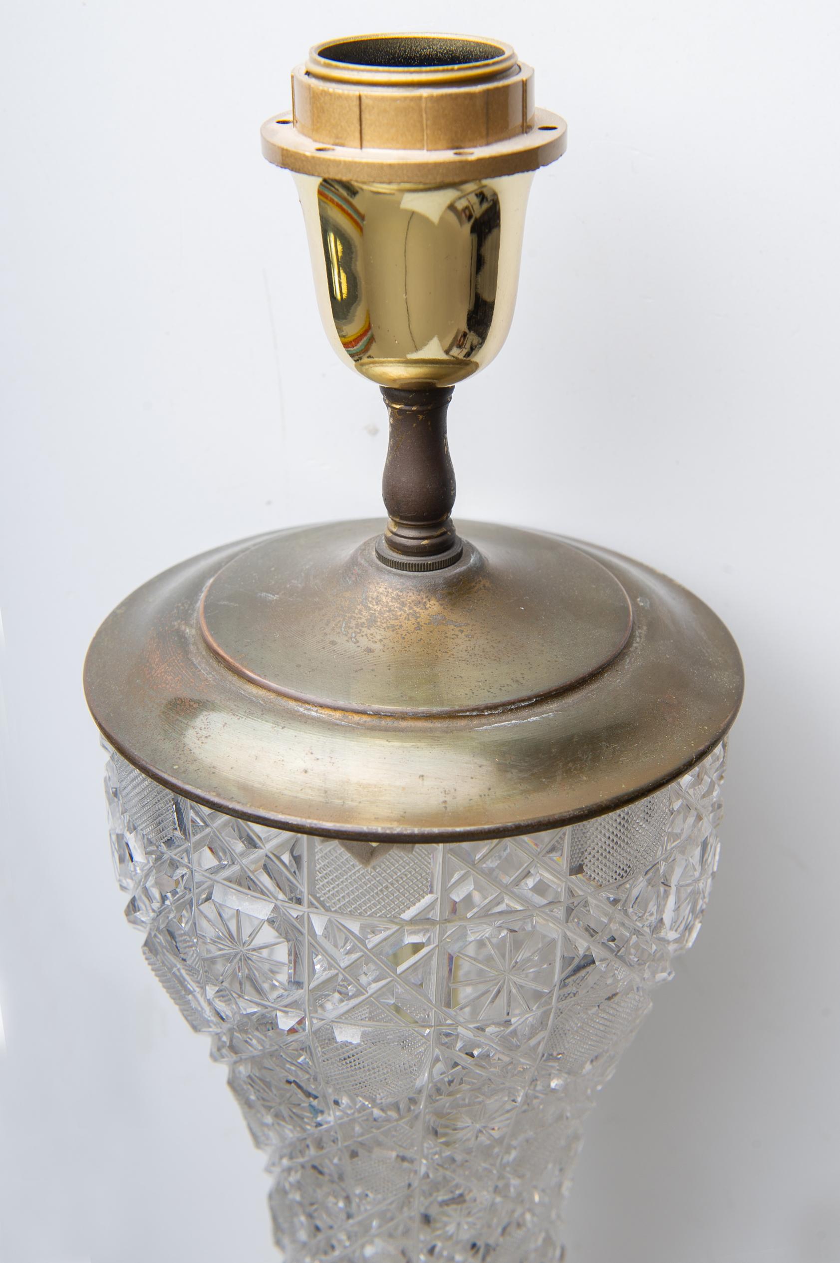 italien Lampe de table vintage en verre de Murano en vente