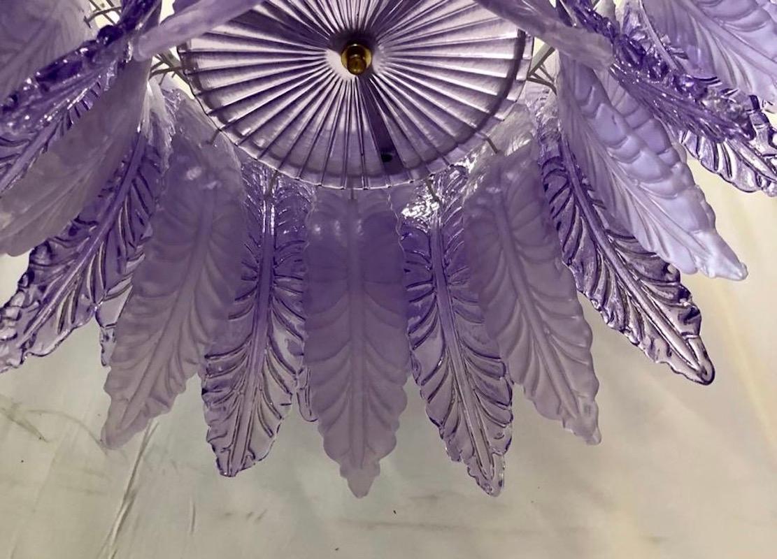 Murano Glass Violet Mid-Century Chandelier, 2020 In Good Condition For Sale In Rome, IT