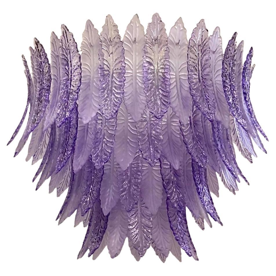 Murano Glass Violet Mid-Century Chandelier, 2020