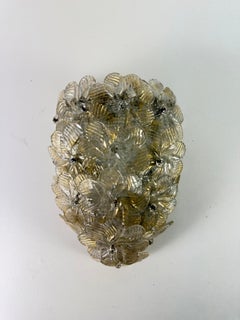 Murano Glass Wall Lamp Attributed to Barovier & Toso, 1950s