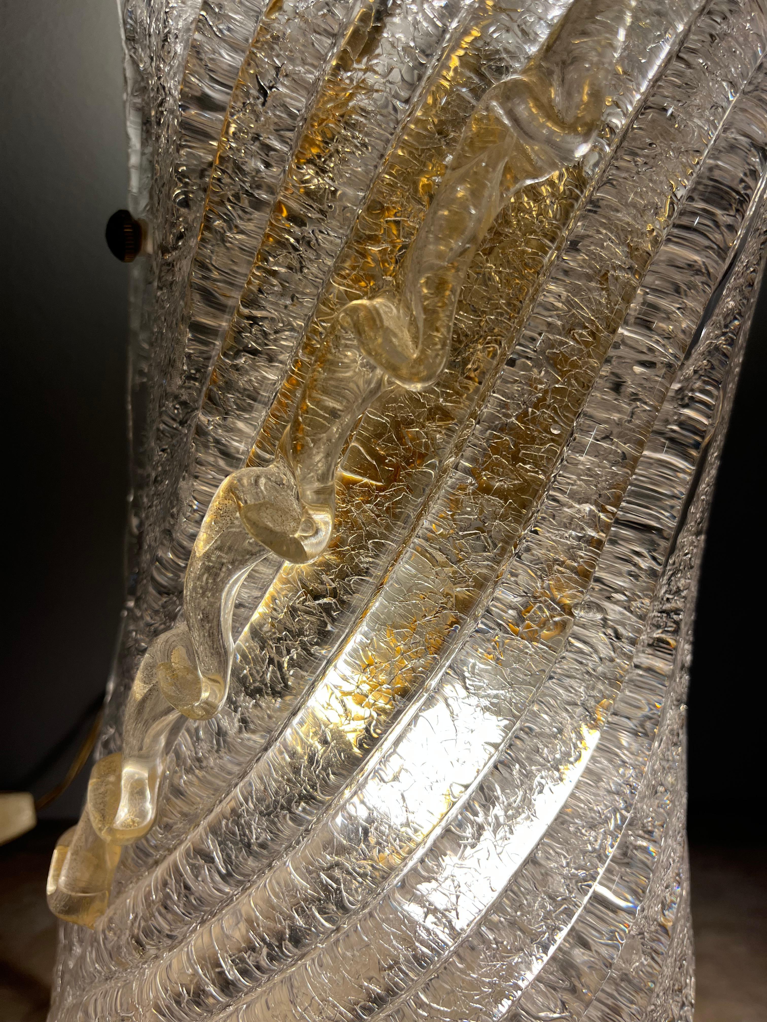 Murano Glass Murano glass wall lamp by Barovier and Toso from the 70s For Sale