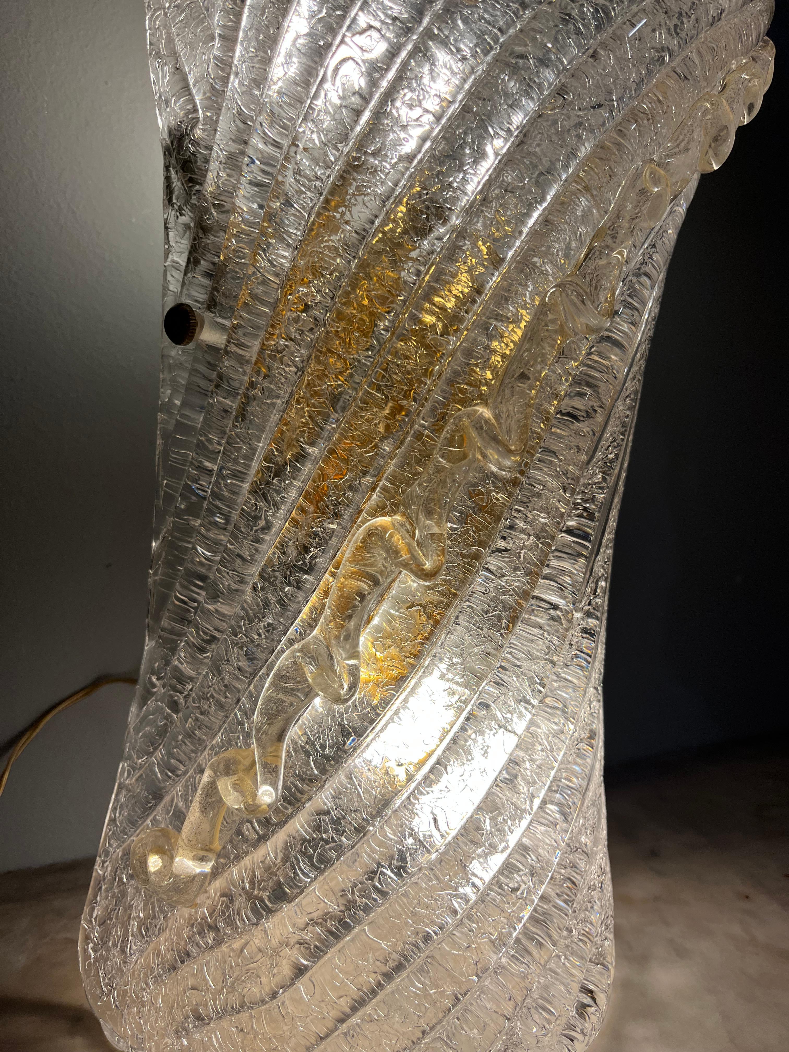 Murano glass wall lamp by Barovier and Toso from the 70s For Sale 1