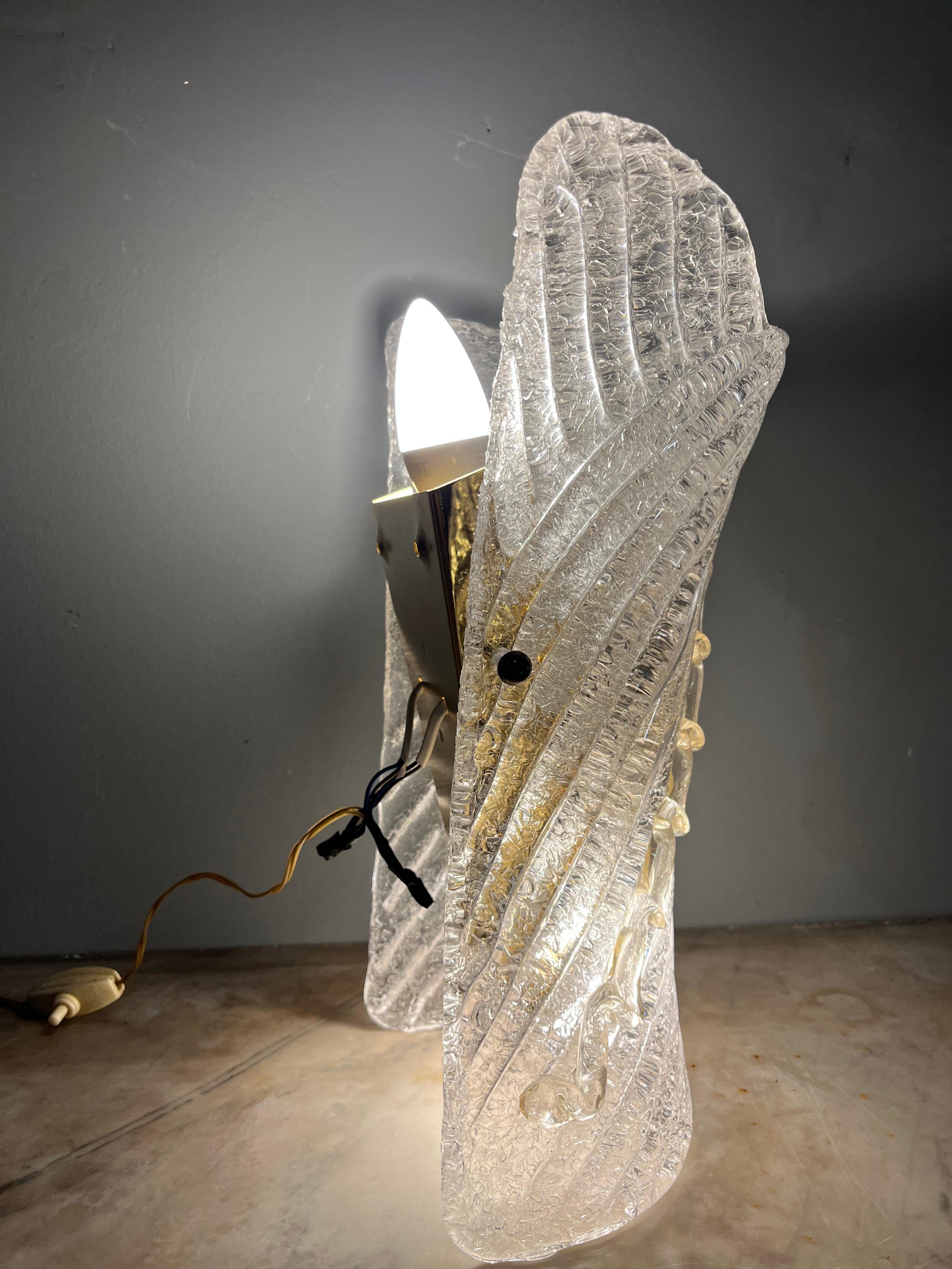 Murano glass wall lamp by Barovier and Toso from the 70s For Sale 3