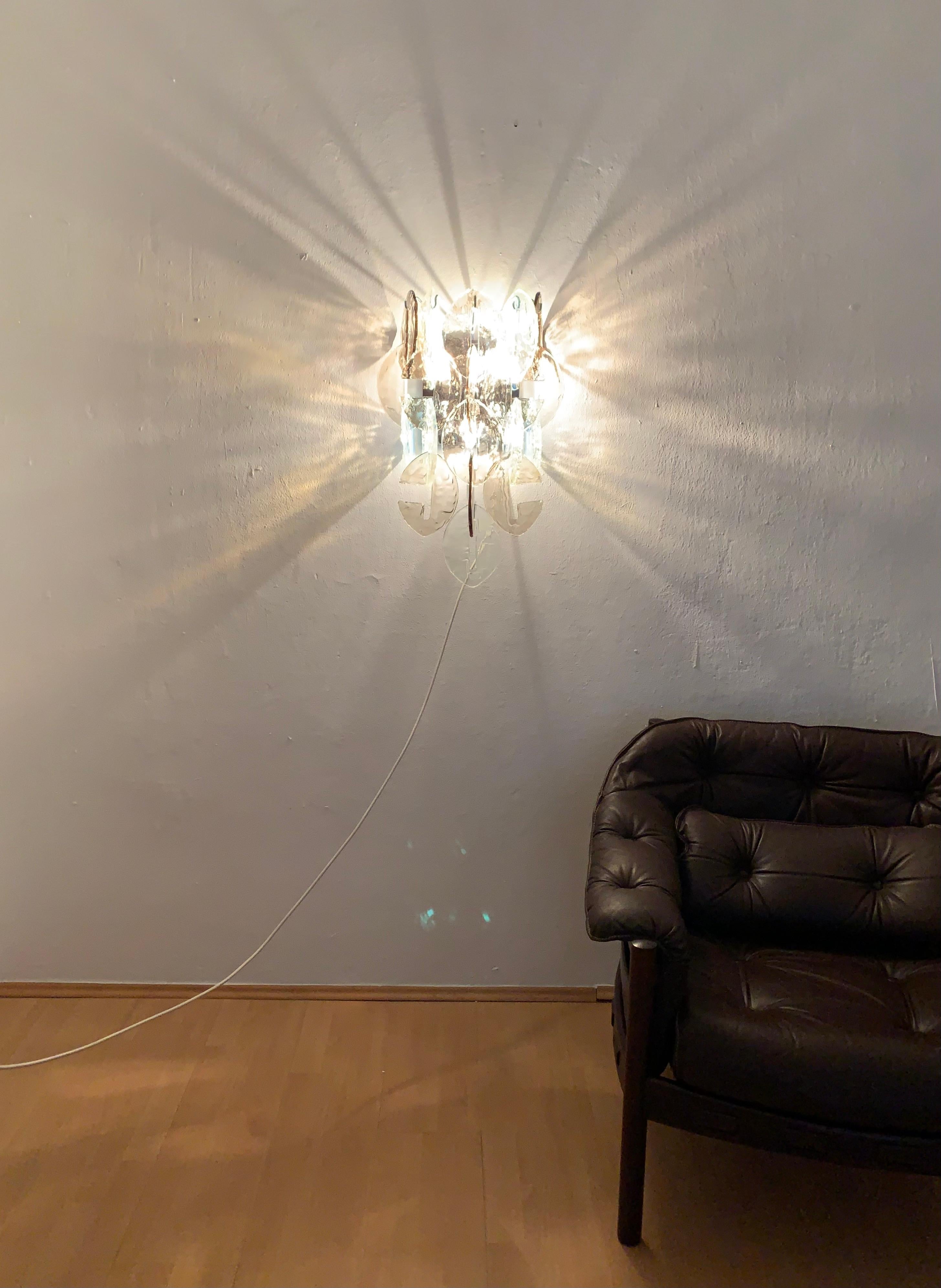 Murano Glass Wall Lamp by Carlo Nason for Kalmar 4