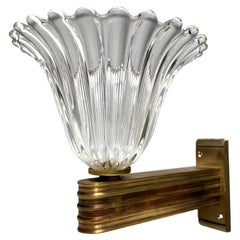 Murano glass wall lamp by Ercole Barovier, Italy, 1940s