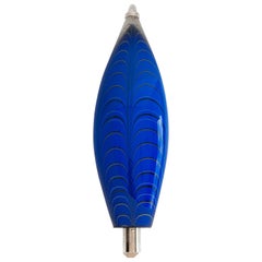 Murano Glass Wall Lamp Fish shaped Blue color hand carved Contemporary Italy