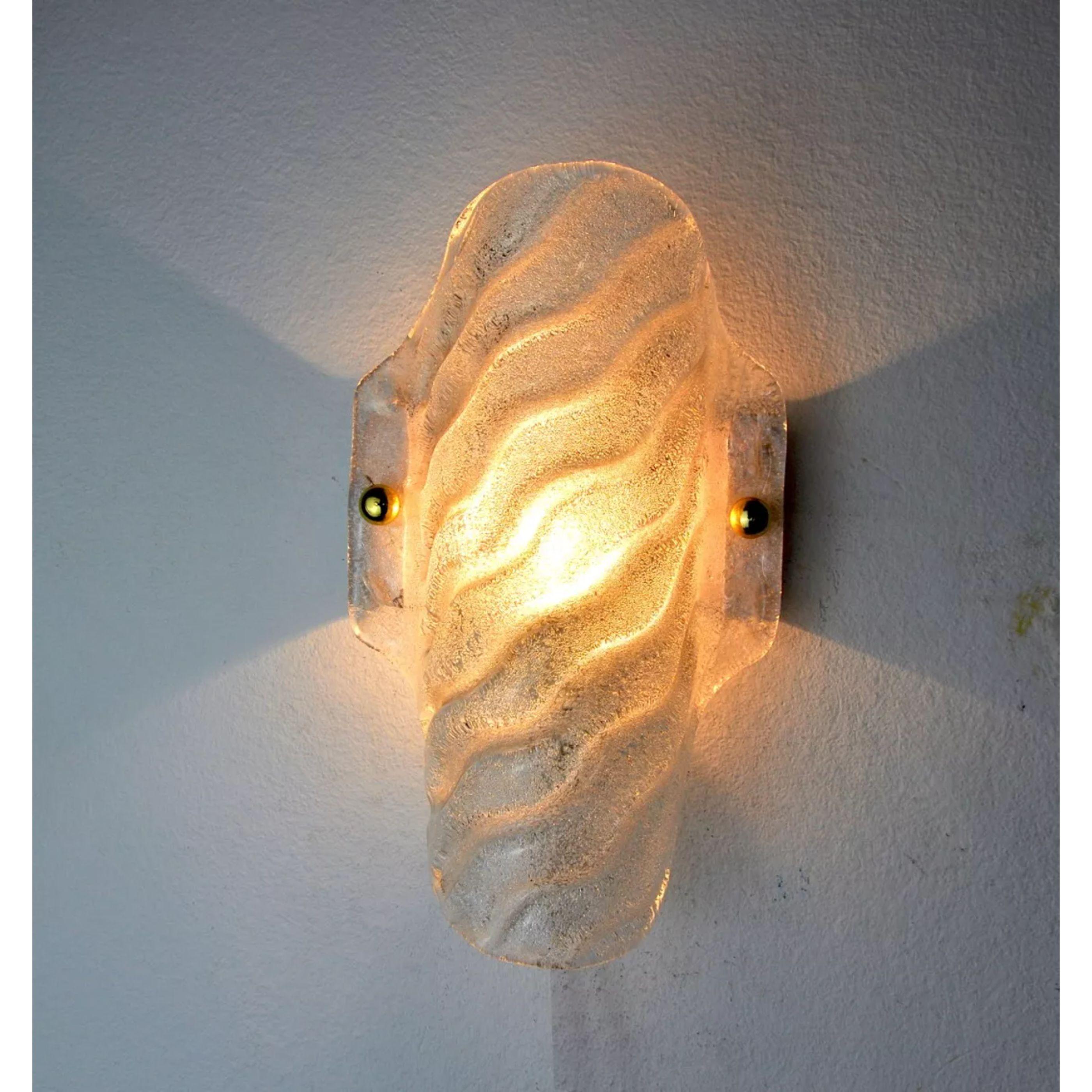 Late 20th Century Murano Glass Wall Lamp, Italy, 1970 For Sale