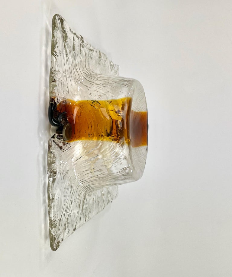 Italian Murano Glass Wall Lamp Sconce by Toni Zuccheri for Venini, Italy, 1960s For Sale