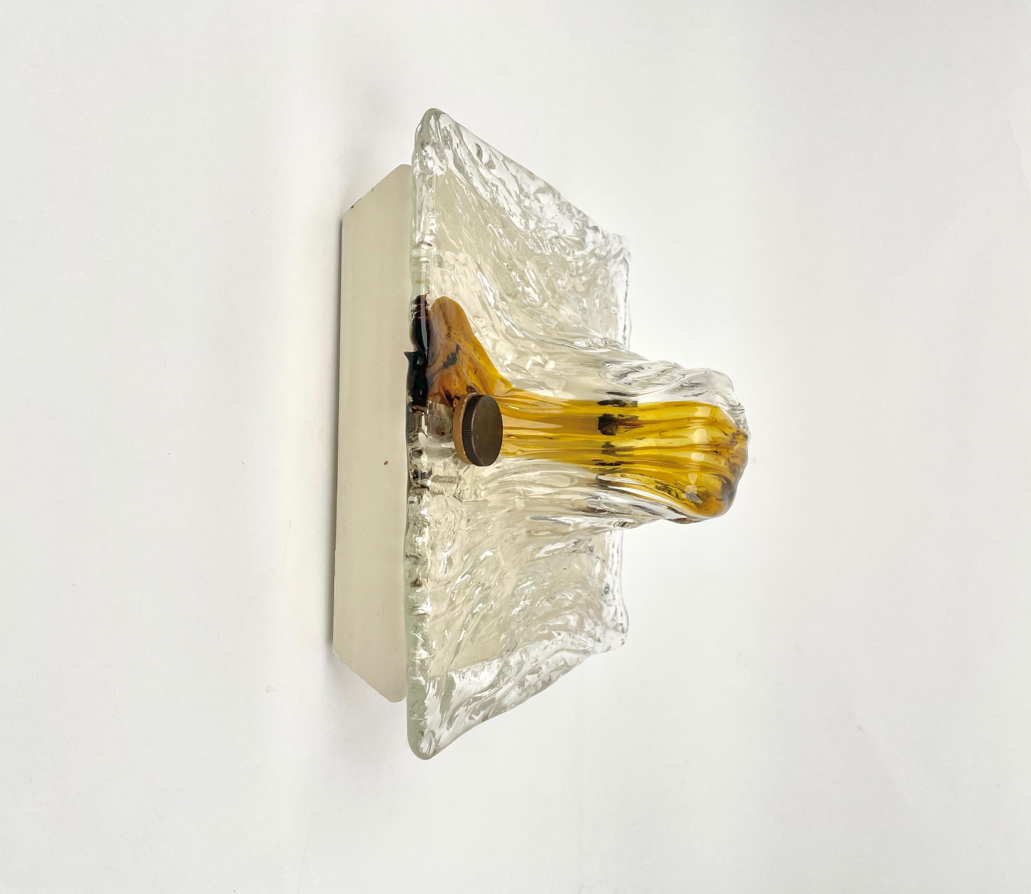 Mid-20th Century Murano Glass Wall Lamp Sconce by Toni Zuccheri for Venini, Italy, 1960s For Sale