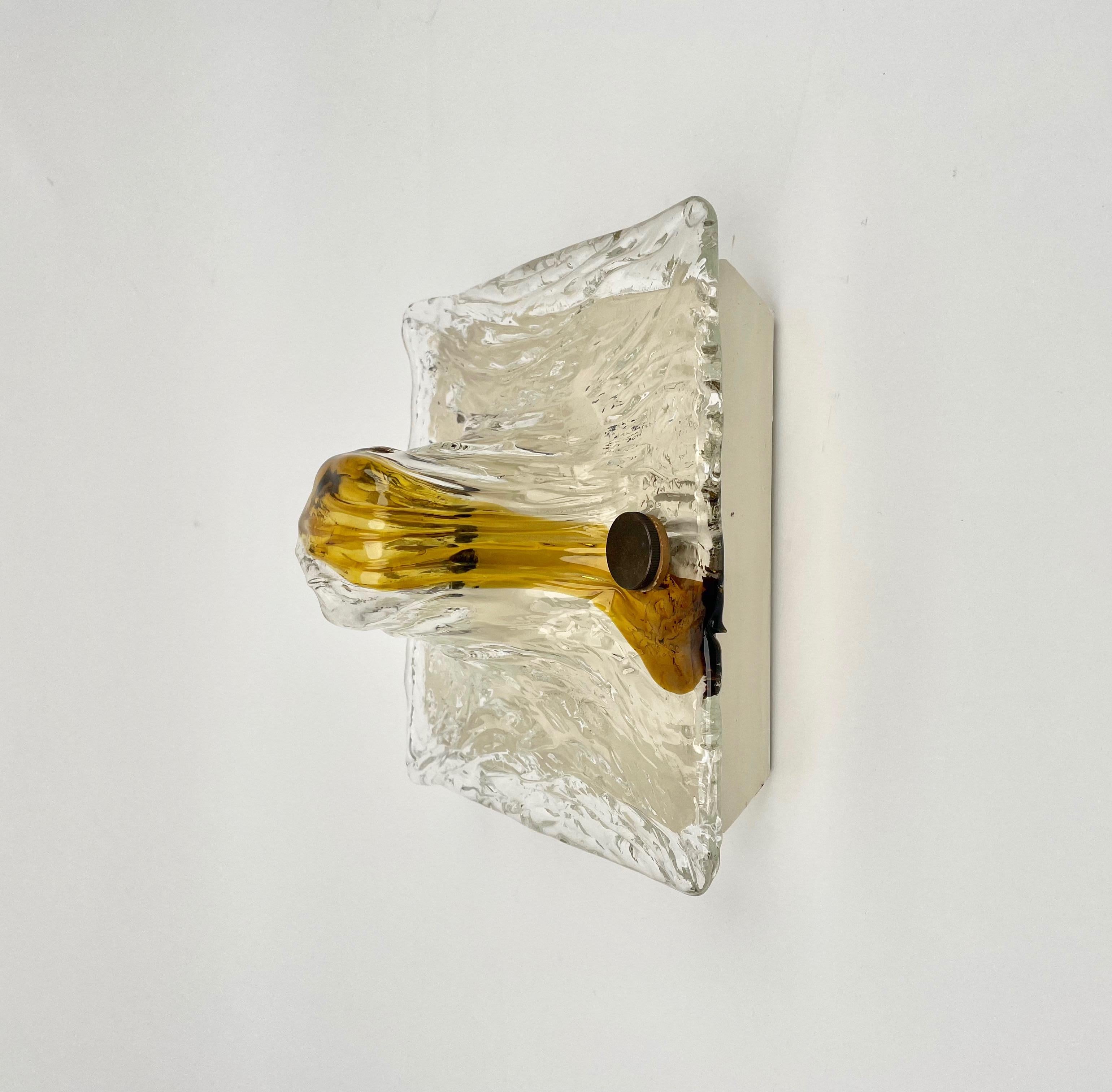 Metal Murano Glass Wall Lamp Sconce by Toni Zuccheri for Venini, Italy, 1960s For Sale