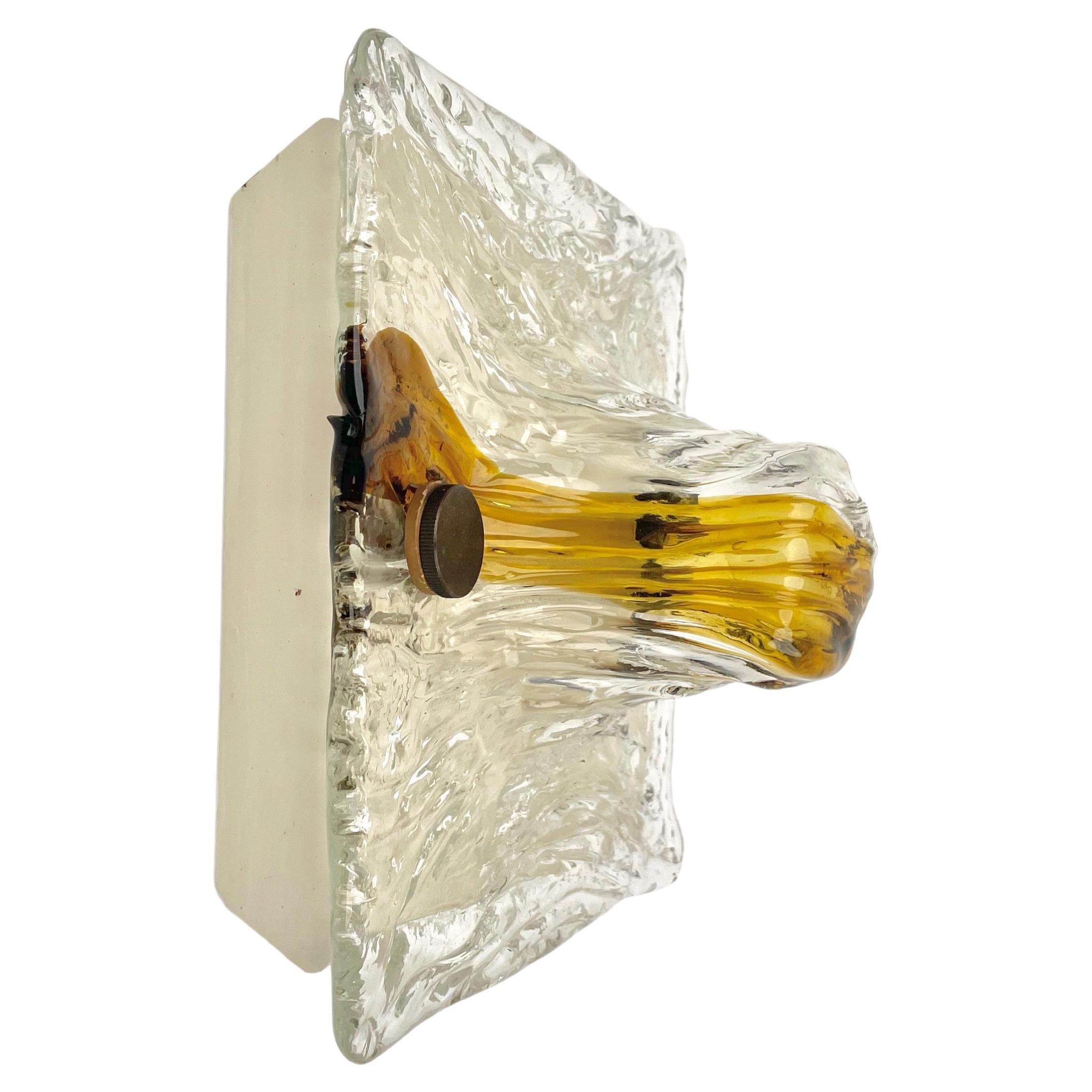 Murano Glass Wall Lamp Sconce by Toni Zuccheri for Venini, Italy, 1960s For Sale