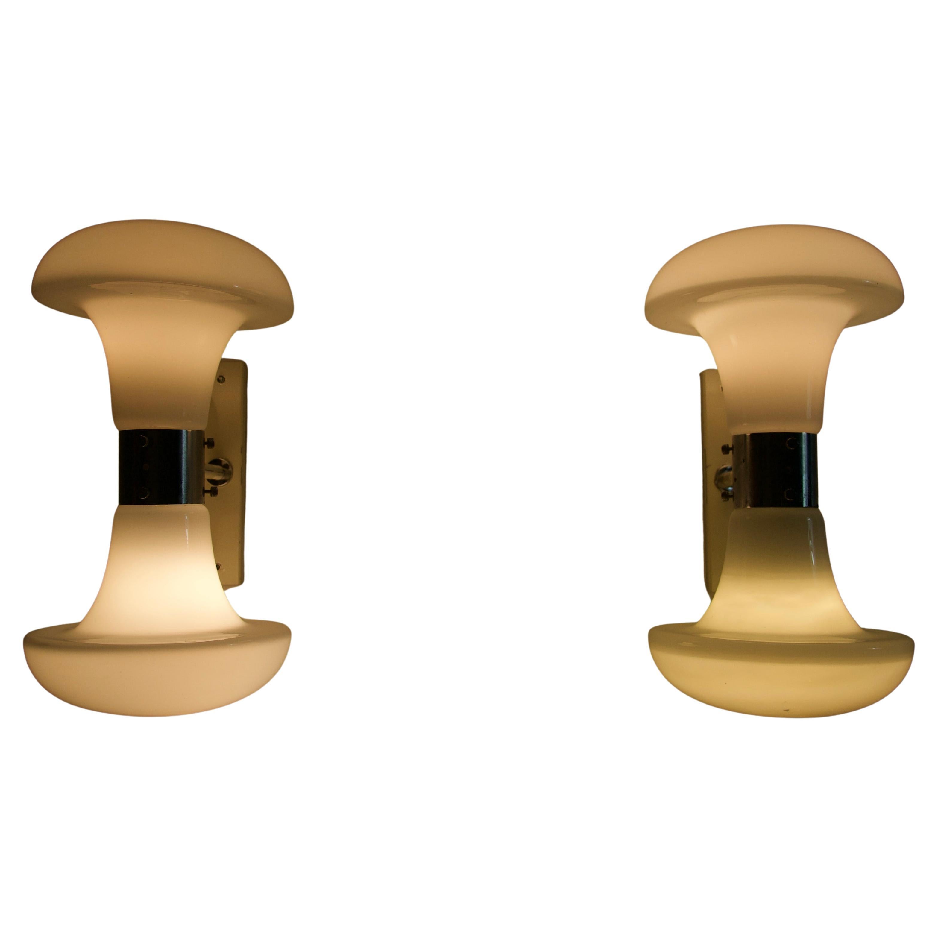 Pair of Murano Glass Wall Lamps attributed to Carlon Nason, 1970s, Italy