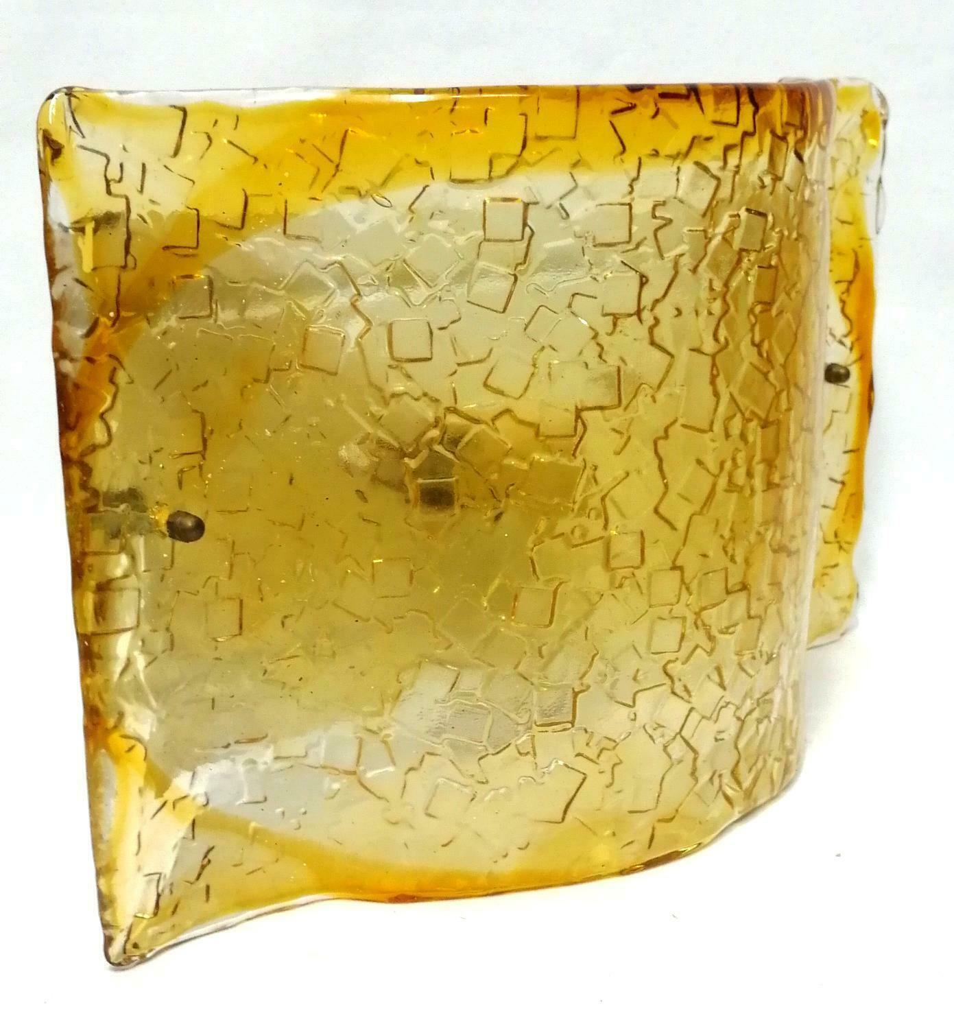 Late 20th Century Murano Glass Wall Light in Squares, in the Style of Mazzega, 1970s