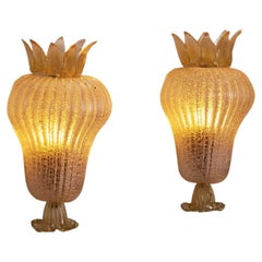 Murano Glass Wall Lights by Venini, Italy 1970s Murano Glass Wall Lights by Venini, Italy 1970s