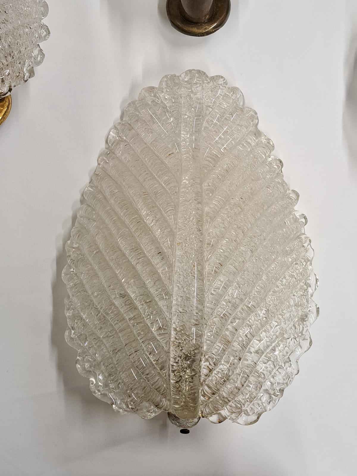 Murano Glas Wandleuchten / Wandleuchter von Barovier und Toso, Italien 1960 im Zustand „Gut“ im Angebot in St. Leonards-On-Sea, GB