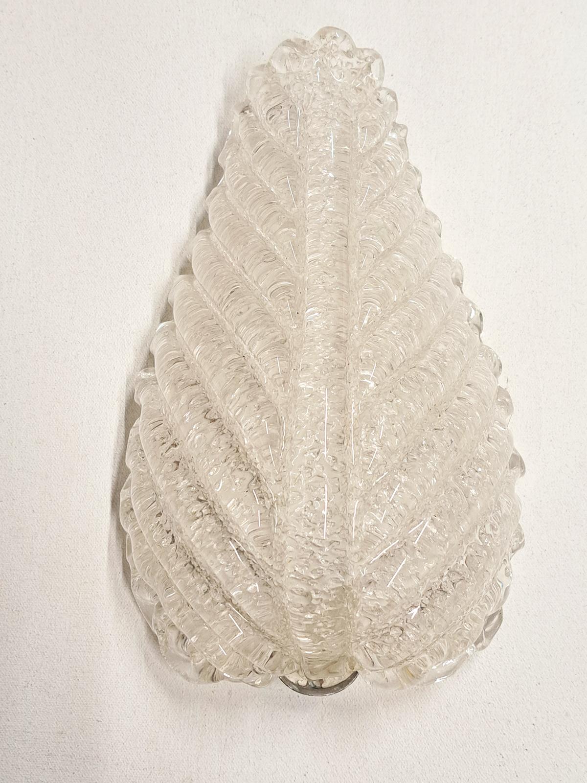 Murano Glas Wandleuchten / Wandleuchter von Barovier und Toso, Italien 1960 (Mitte 17. Jahrhundert) im Angebot