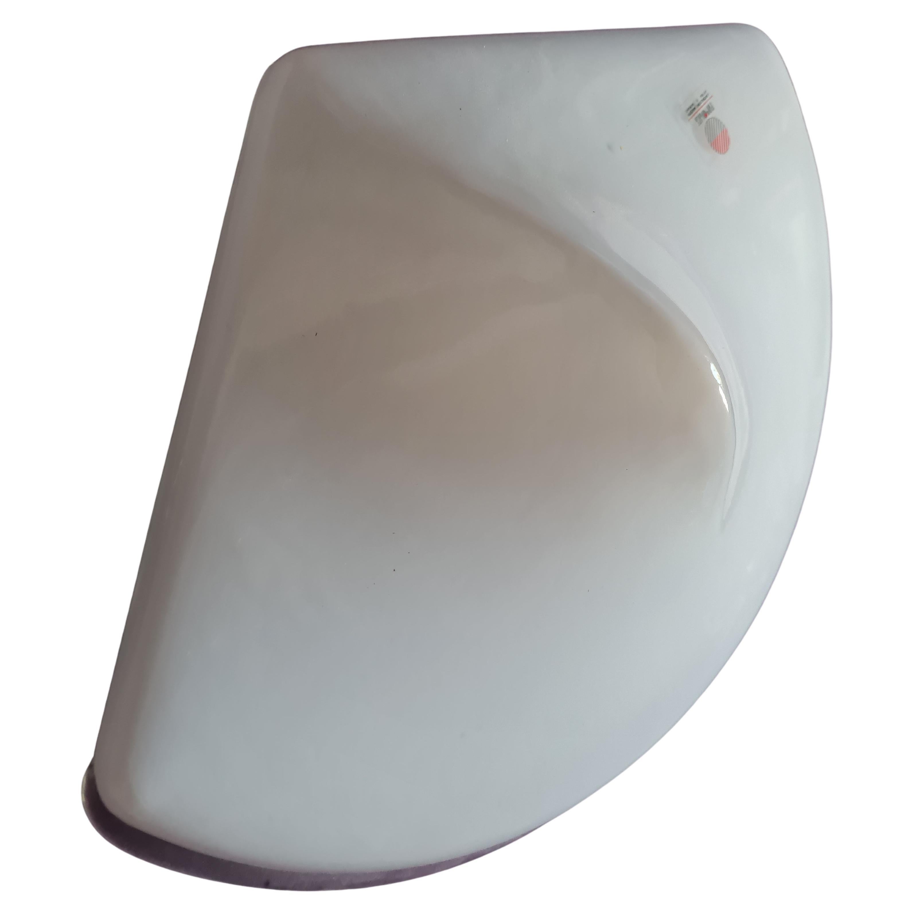 Murano Glass Wall Scance  triangular  milky white  Italy 1972 For Sale