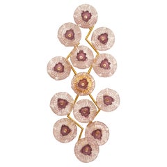 Murano Glass Wall Sconce or Flush Mount Chandelier, in stock