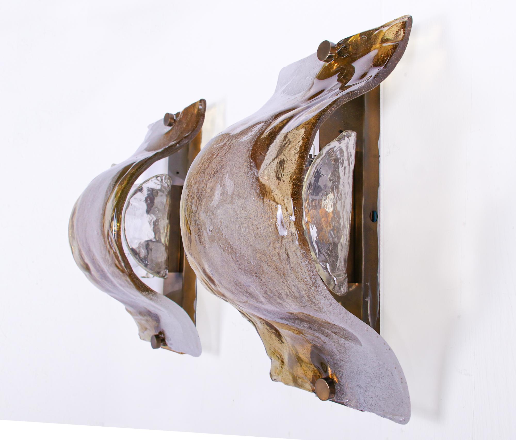 Apliques y plafones de cristal de Murano de Carlo Nason para Mazzega Italia 1960 Hecho a mano en venta