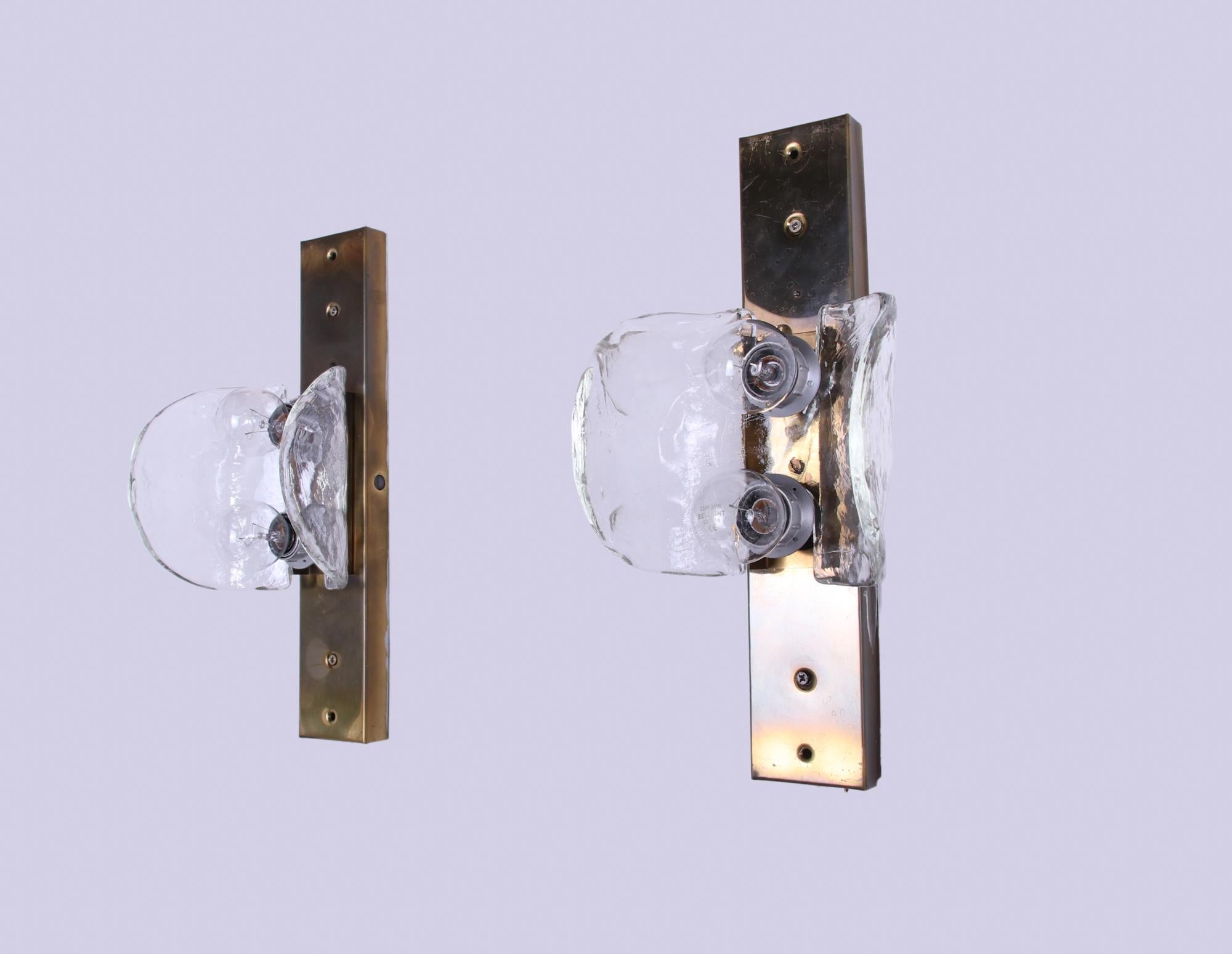 Apliques y plafones de cristal de Murano de Carlo Nason para Mazzega Italia 1960 Latón en venta