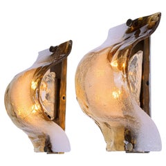 Apliques y plafones de cristal de Murano de Carlo Nason para Mazzega Italia 1960