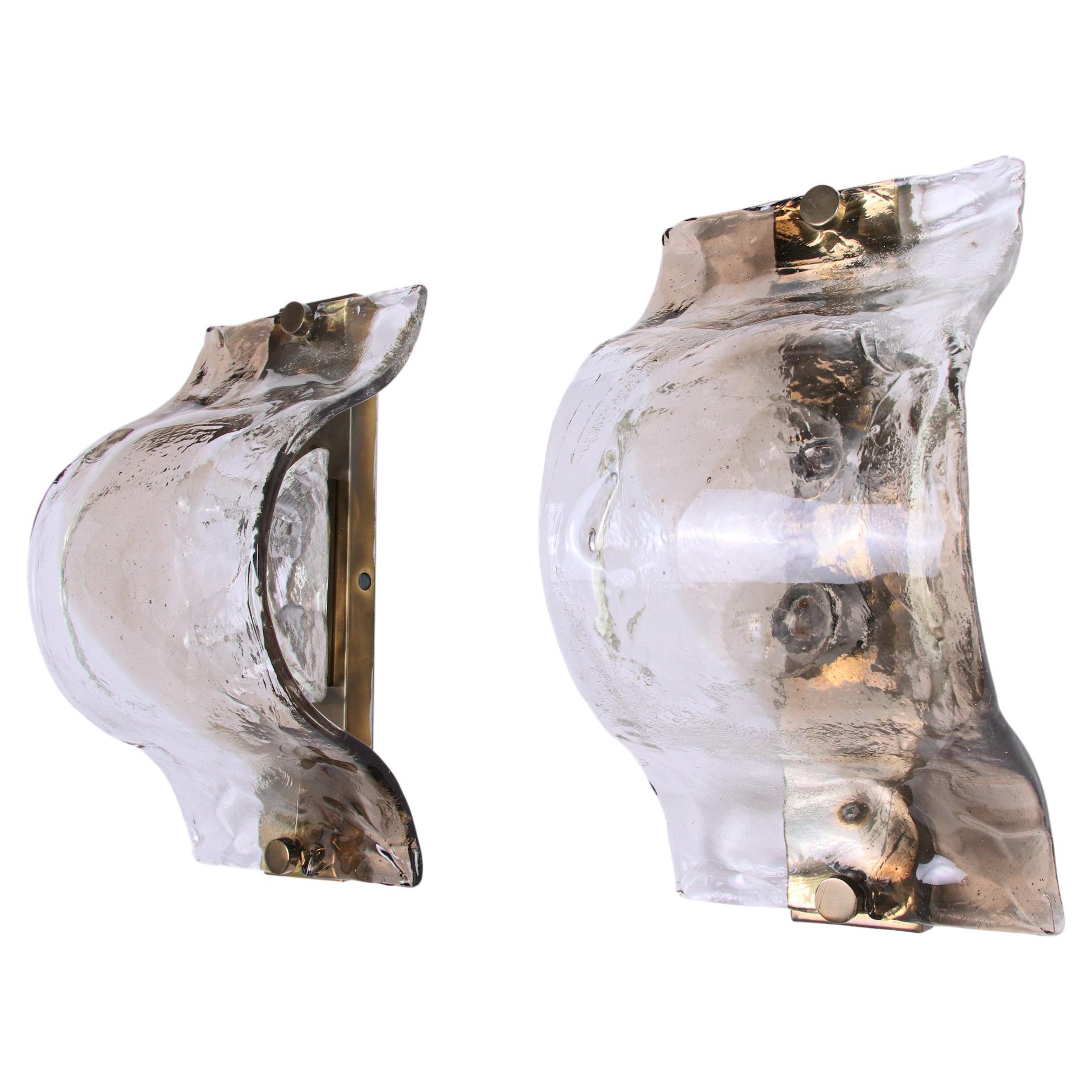 Apliques y plafones de cristal de Murano de Carlo Nason para Mazzega Italia 1960 en venta