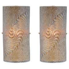 Apliques de Cristal de Murano con Estructura de Latón y Diseño Corteccia