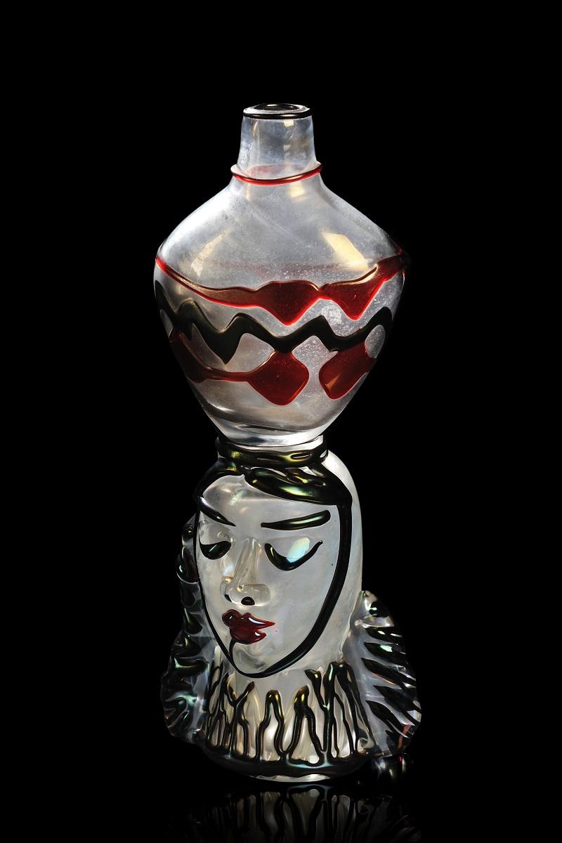 Ermanno Nason Murano Glass Water Bearer after Renato Guttuso Dated 1959

Offered for sale is a rare and important blown Murano glass vase of a water carrier by Ermanno Nason after an original by the Italian painter Renato Guttuso dated 1959. This