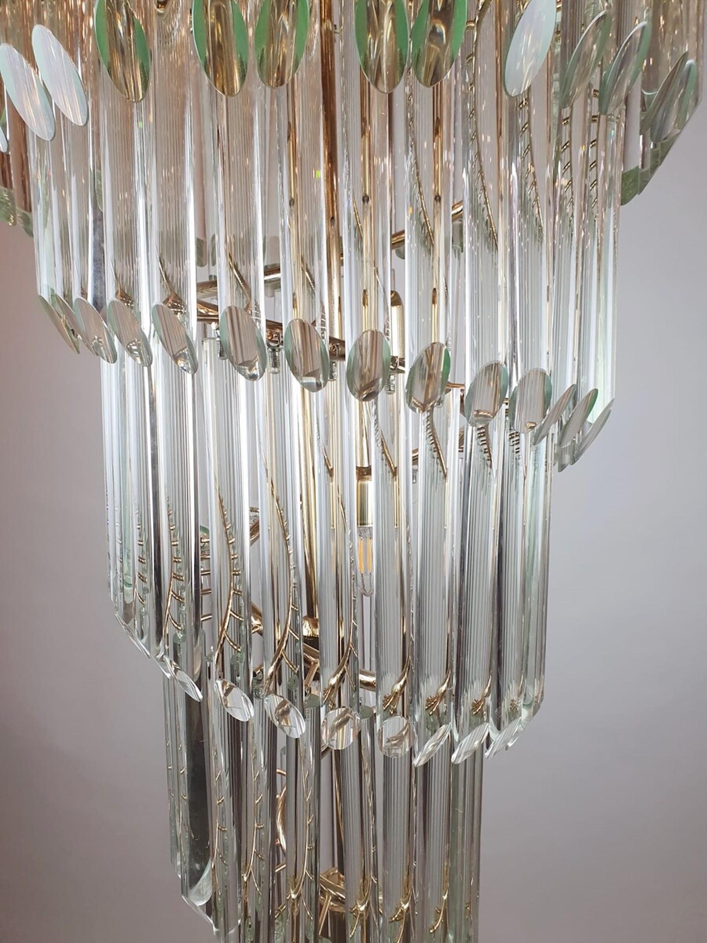 Mid-Century moderno Lampadario a cascata in vetro di Murano in vendita
