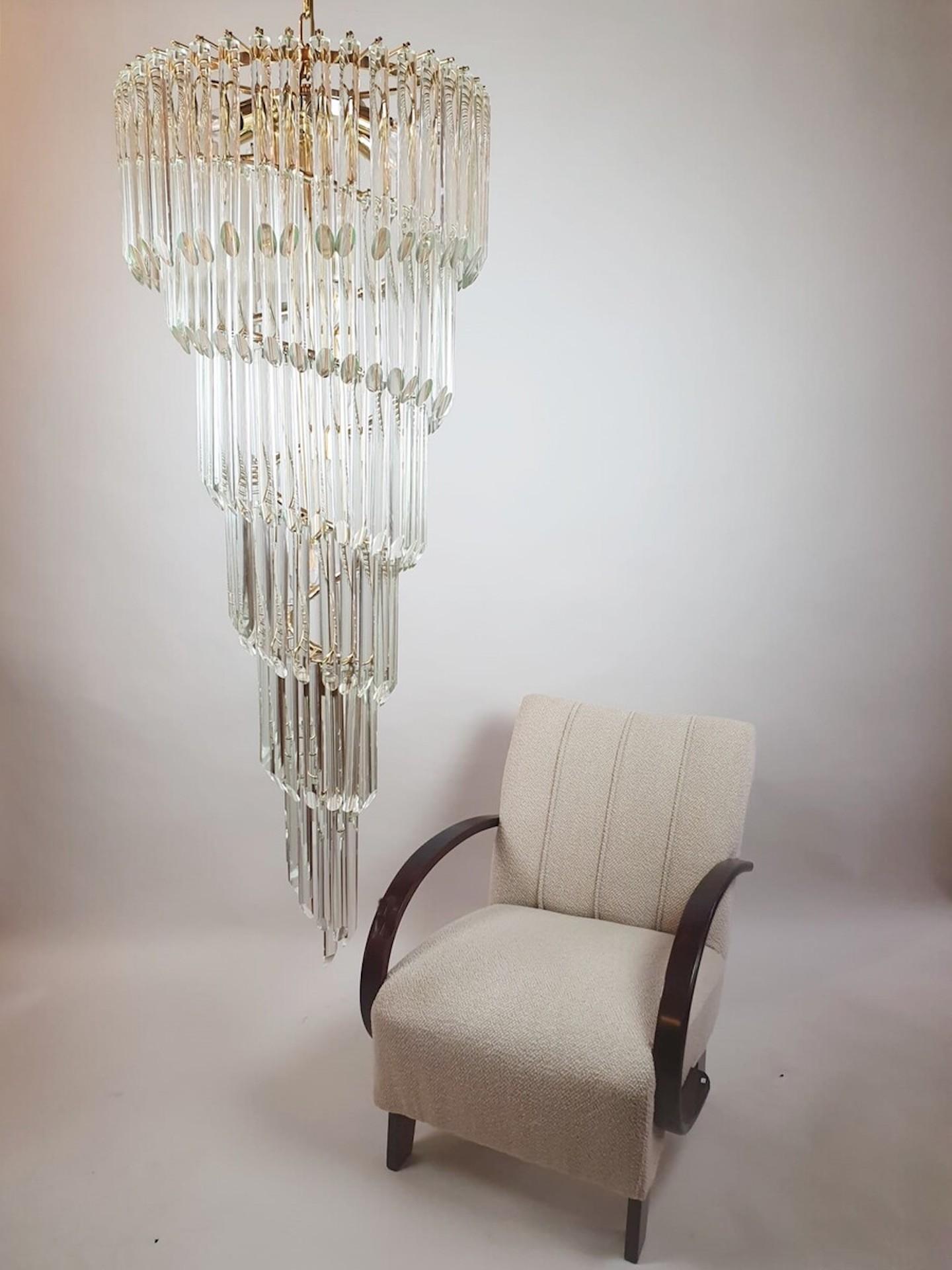 Italiano Lampadario a cascata in vetro di Murano in vendita