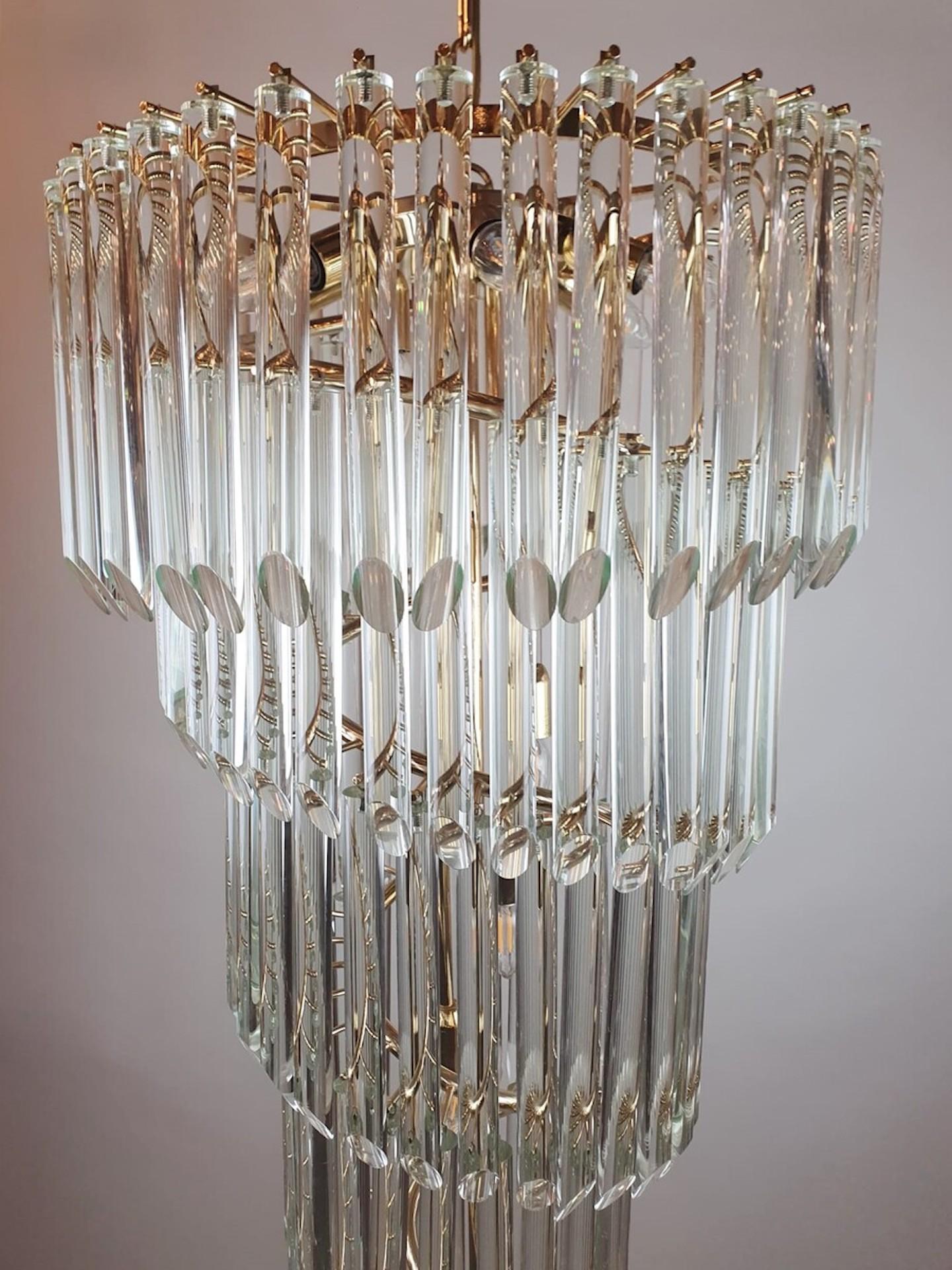 XX secolo Lampadario a cascata in vetro di Murano in vendita