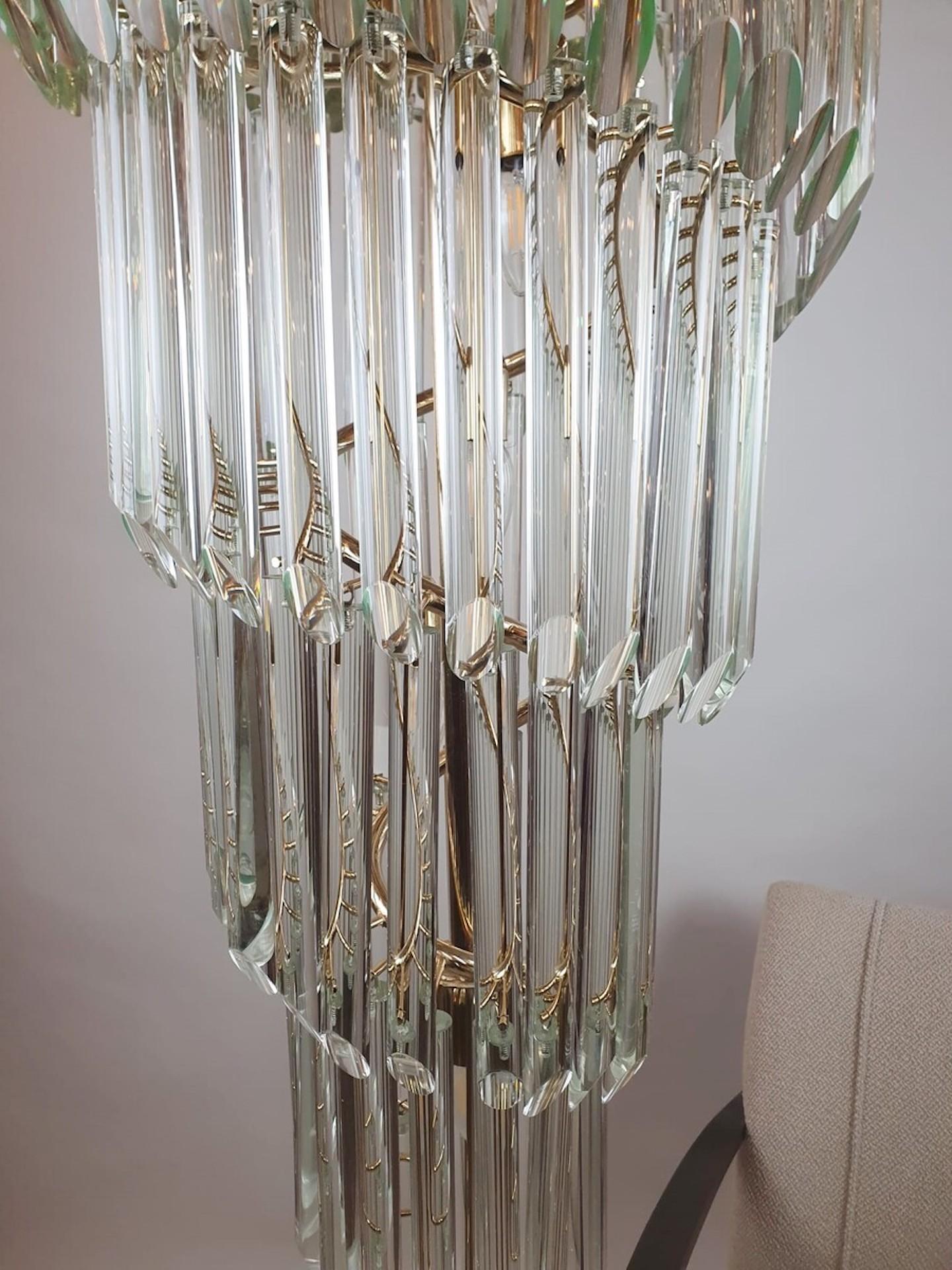 Vetro di Murano Lampadario a cascata in vetro di Murano in vendita